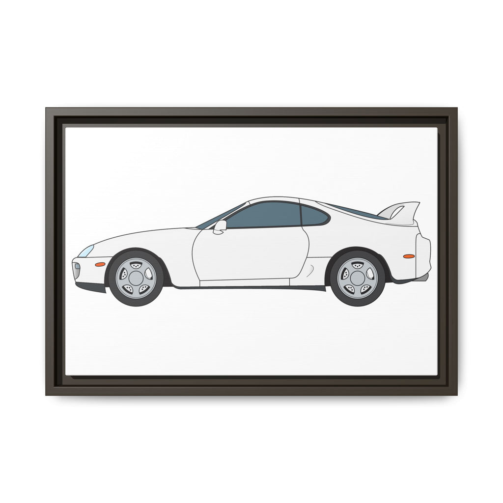 Toyota Supra MK4 Super White ll Art Print — Framed Matte Canvas Wall Decor