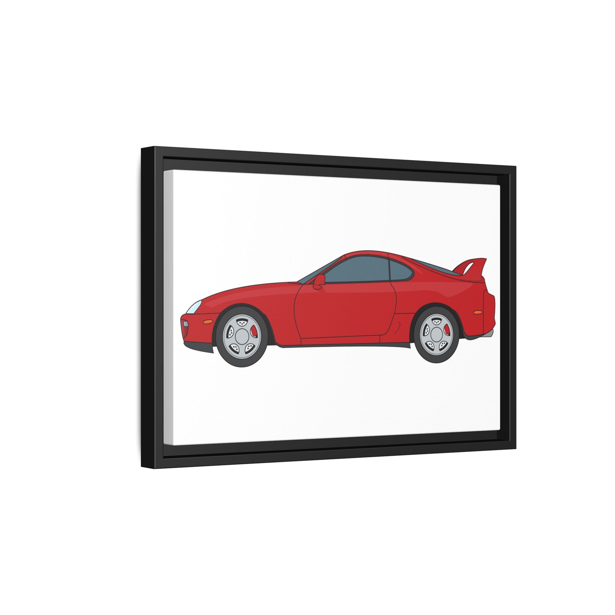 Toyota Supra MK4 Super Red ll Art Print — Framed Matte Canvas Wall Decor