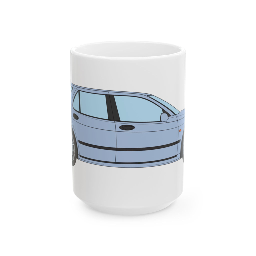 Saab 9-5 OG Aero Wagon Ice Blue — Ceramic Mug — Coffee Cup (11oz & 15oz)
