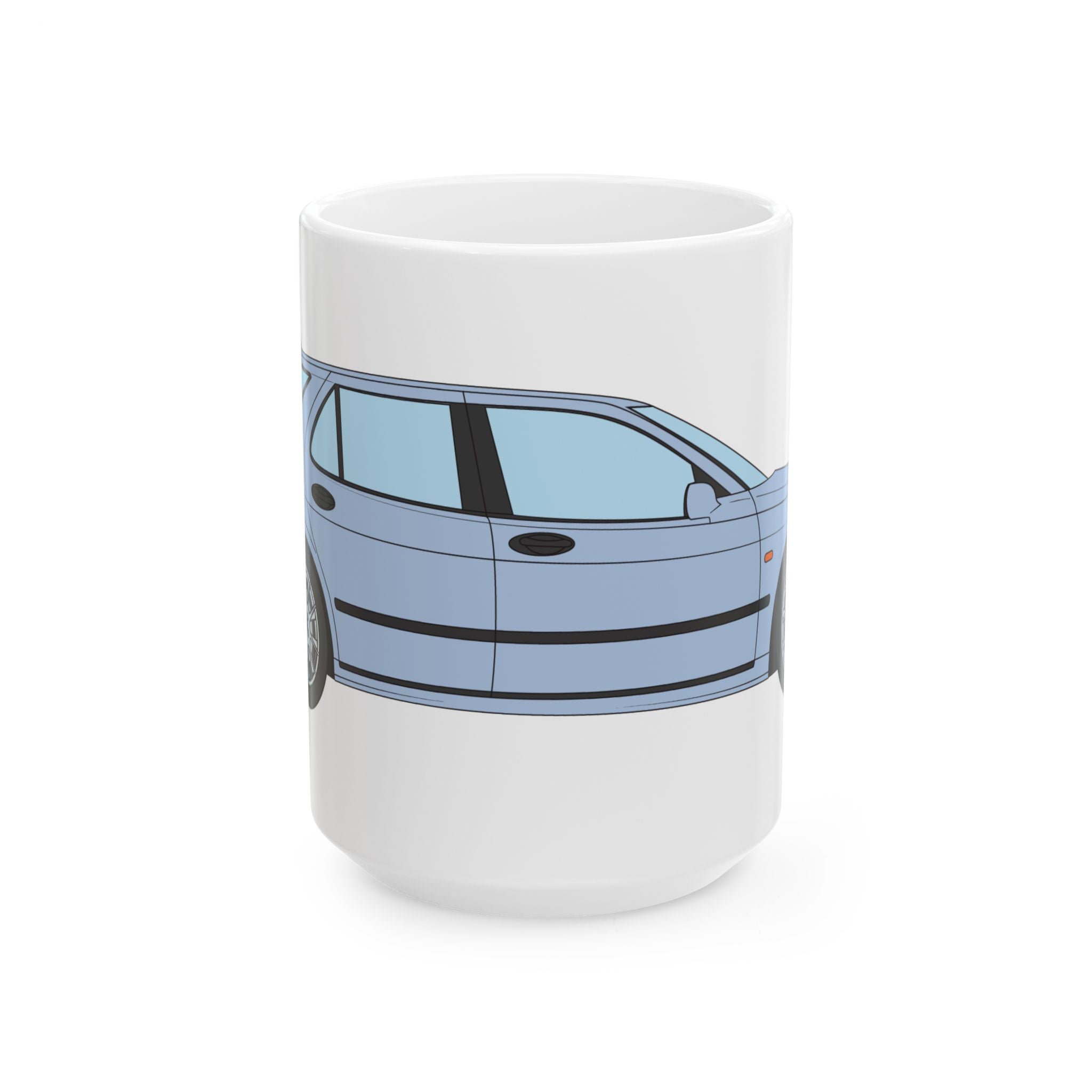 Saab 9-5 OG Aero Wagon Ice Blue — Ceramic Mug — Coffee Cup (11oz & 15oz)