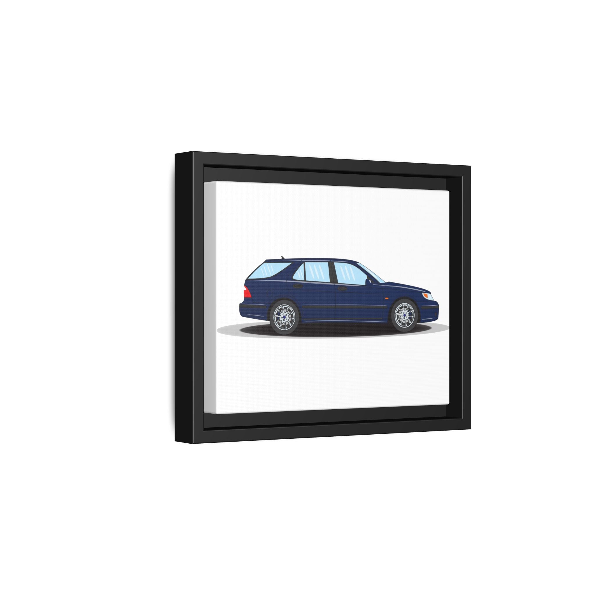 Saab 9-5 OG Aero Wagon Midnight Blue Art Print — Framed Matte Canvas Wall Decor