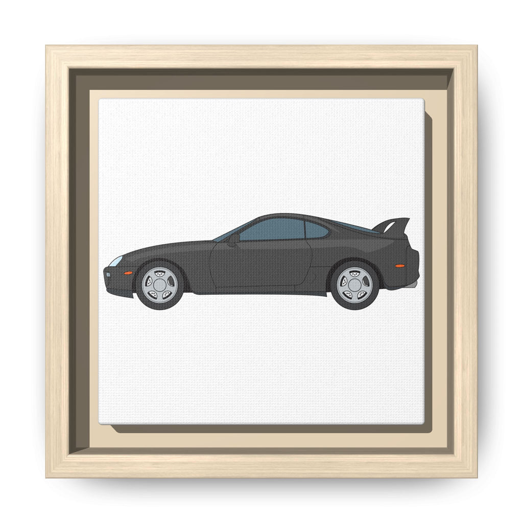 Toyota Supra MK4 Anthracite Art Print — Framed Matte Canvas Wall Decor