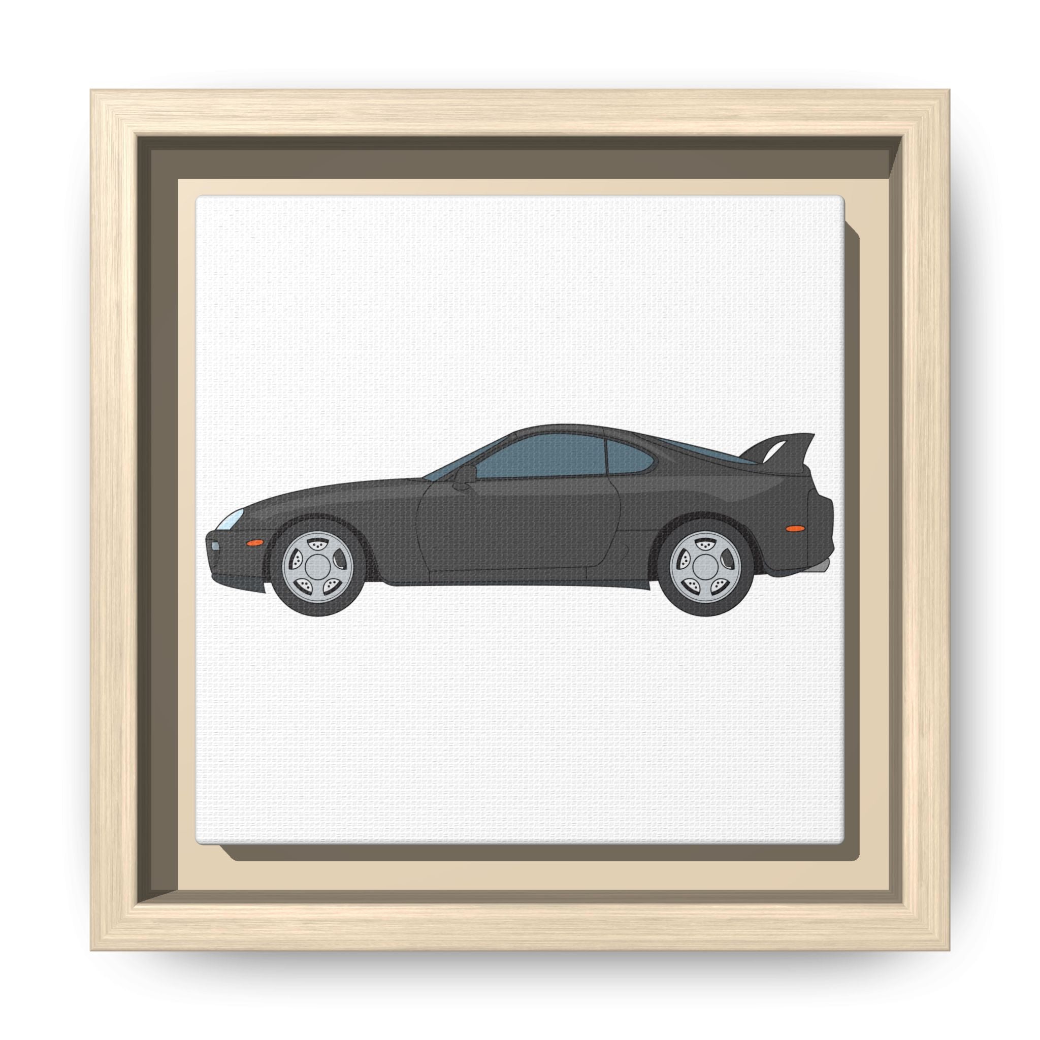 Toyota Supra MK4 Anthracite Art Print — Framed Matte Canvas Wall Decor