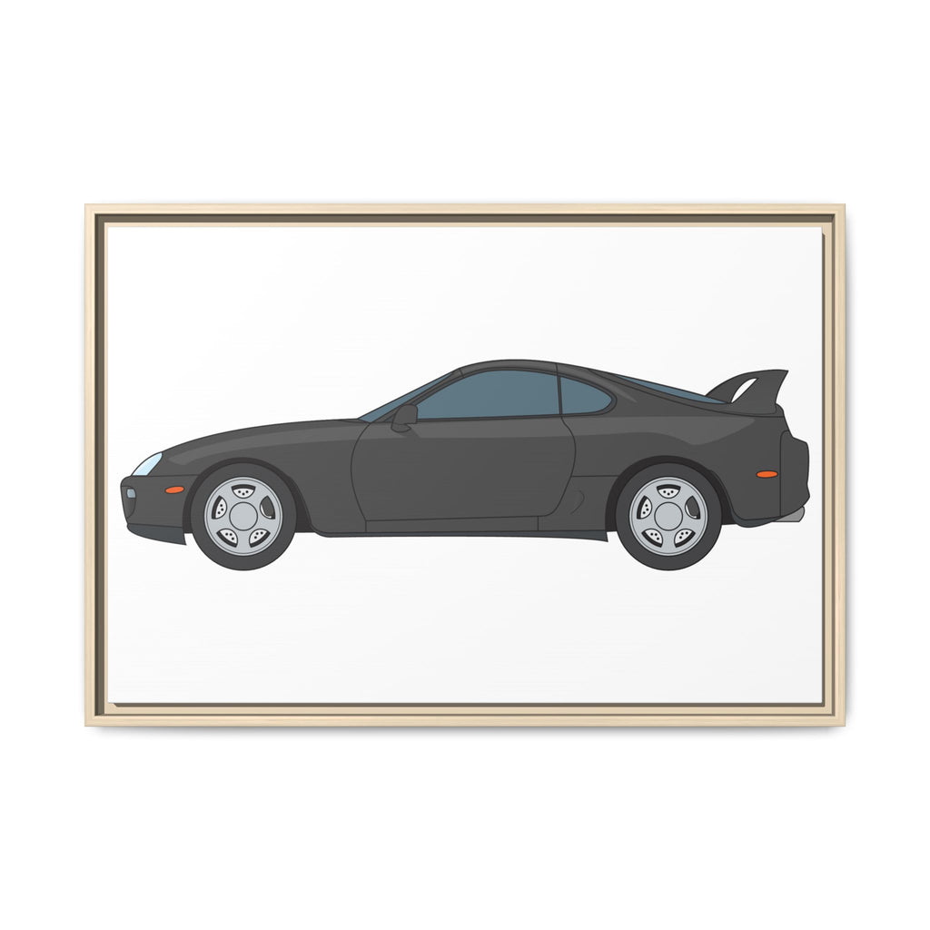 Toyota Supra MK4 Anthracite Art Print — Framed Matte Canvas Wall Decor