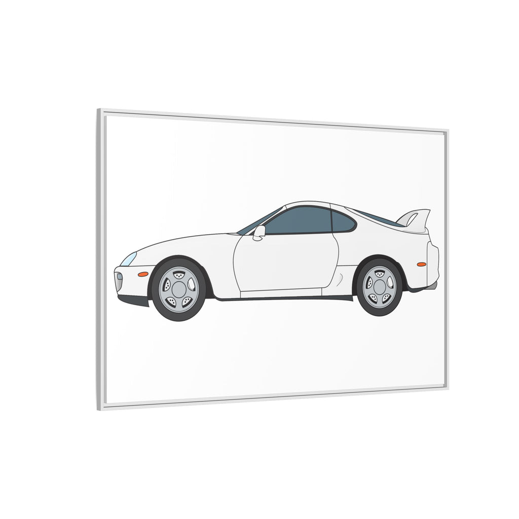 Toyota Supra MK4 Super White ll Art Print — Framed Matte Canvas Wall Decor