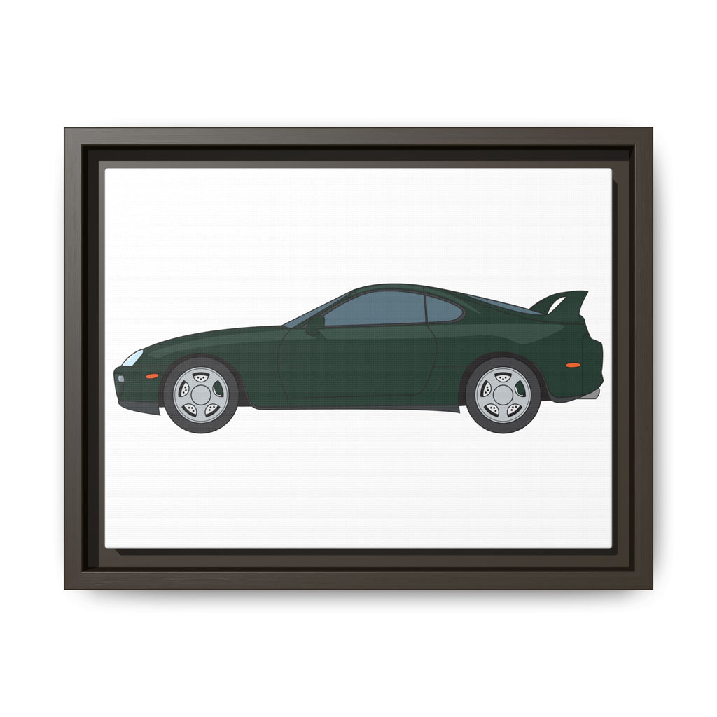 Toyota Supra MK4 Dark Green Mica Art Print — Framed Matte Canvas Wall Decor
