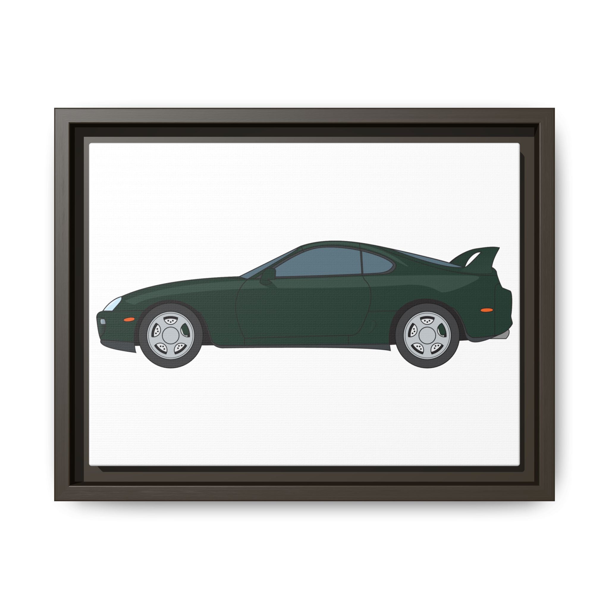 Toyota Supra MK4 Dark Green Mica Art Print — Framed Matte Canvas Wall Decor