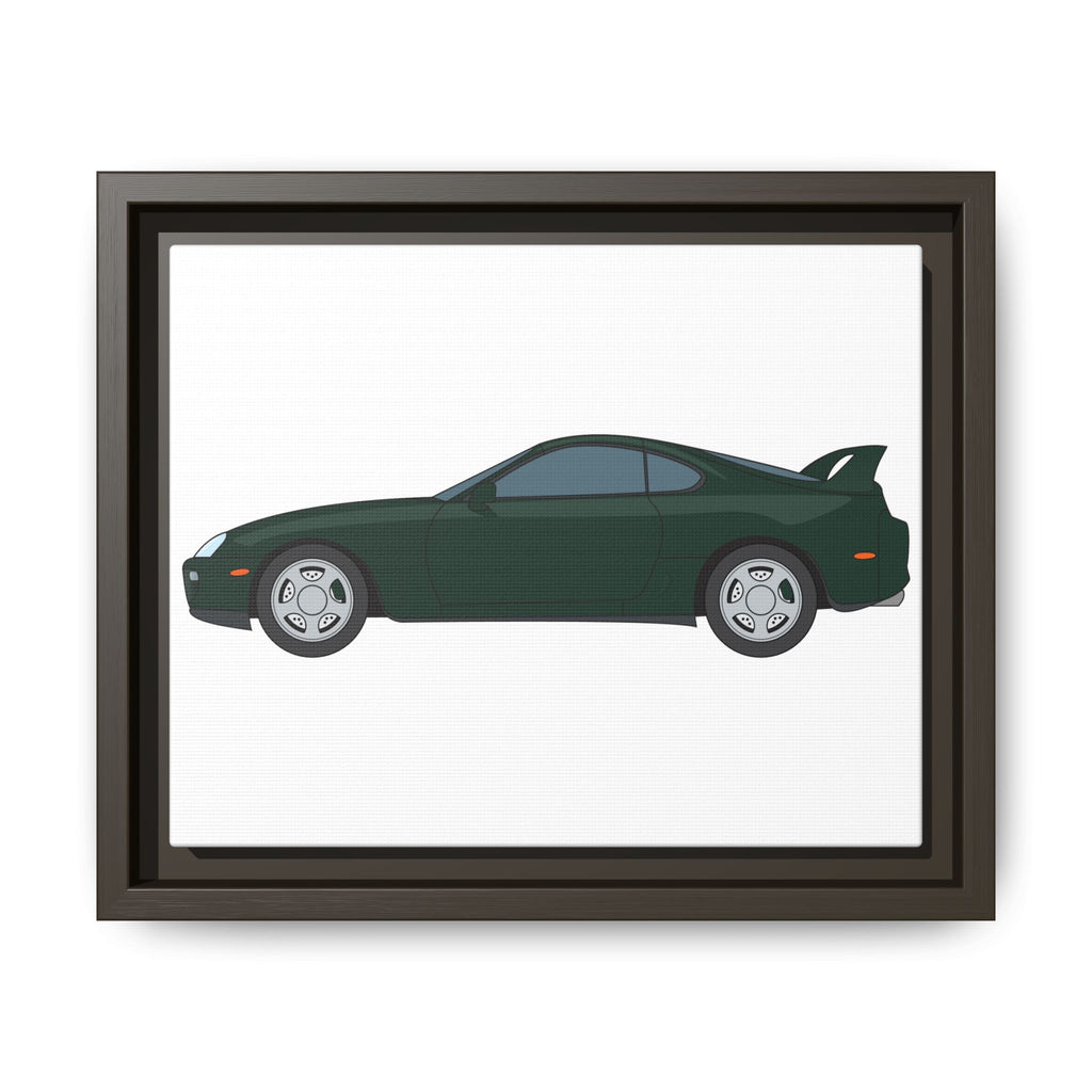 Toyota Supra MK4 Dark Green Mica Art Print — Framed Matte Canvas Wall Decor