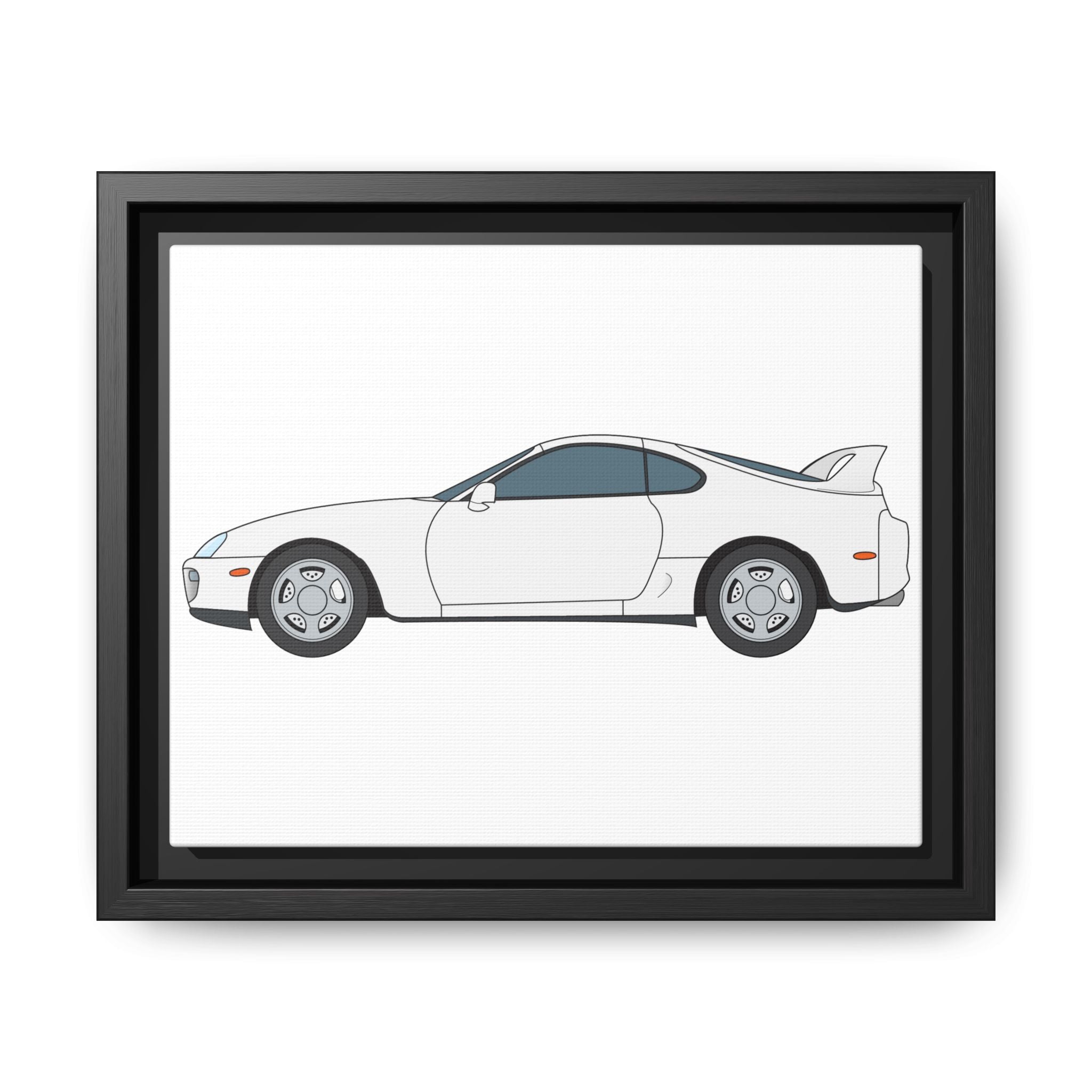 Toyota Supra MK4 Super White ll Art Print — Framed Matte Canvas Wall Decor