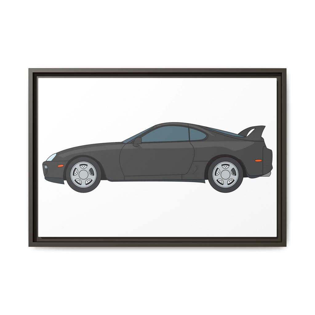 Toyota Supra MK4 Anthracite Art Print — Framed Matte Canvas Wall Decor