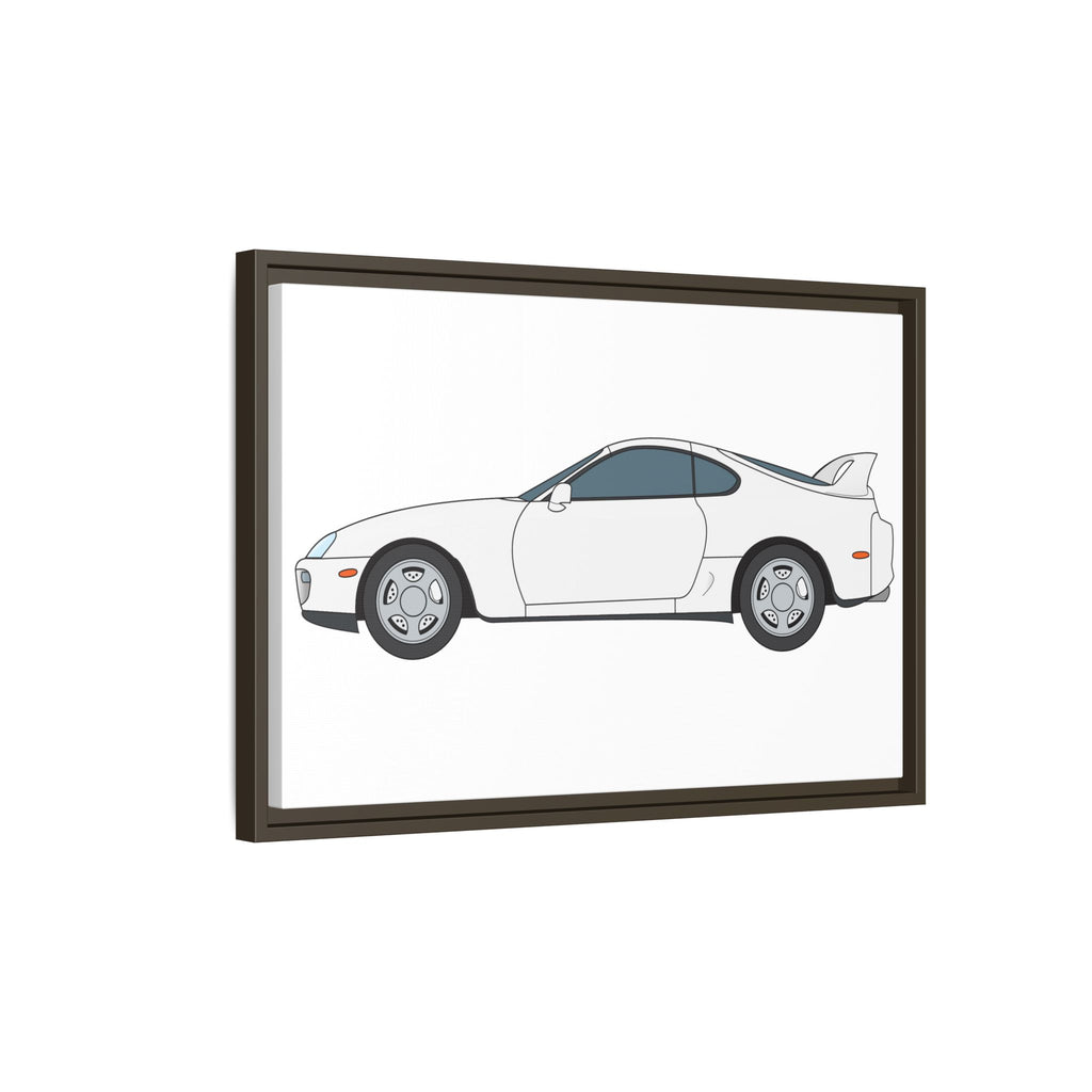 Toyota Supra MK4 Super White ll Art Print — Framed Matte Canvas Wall Decor