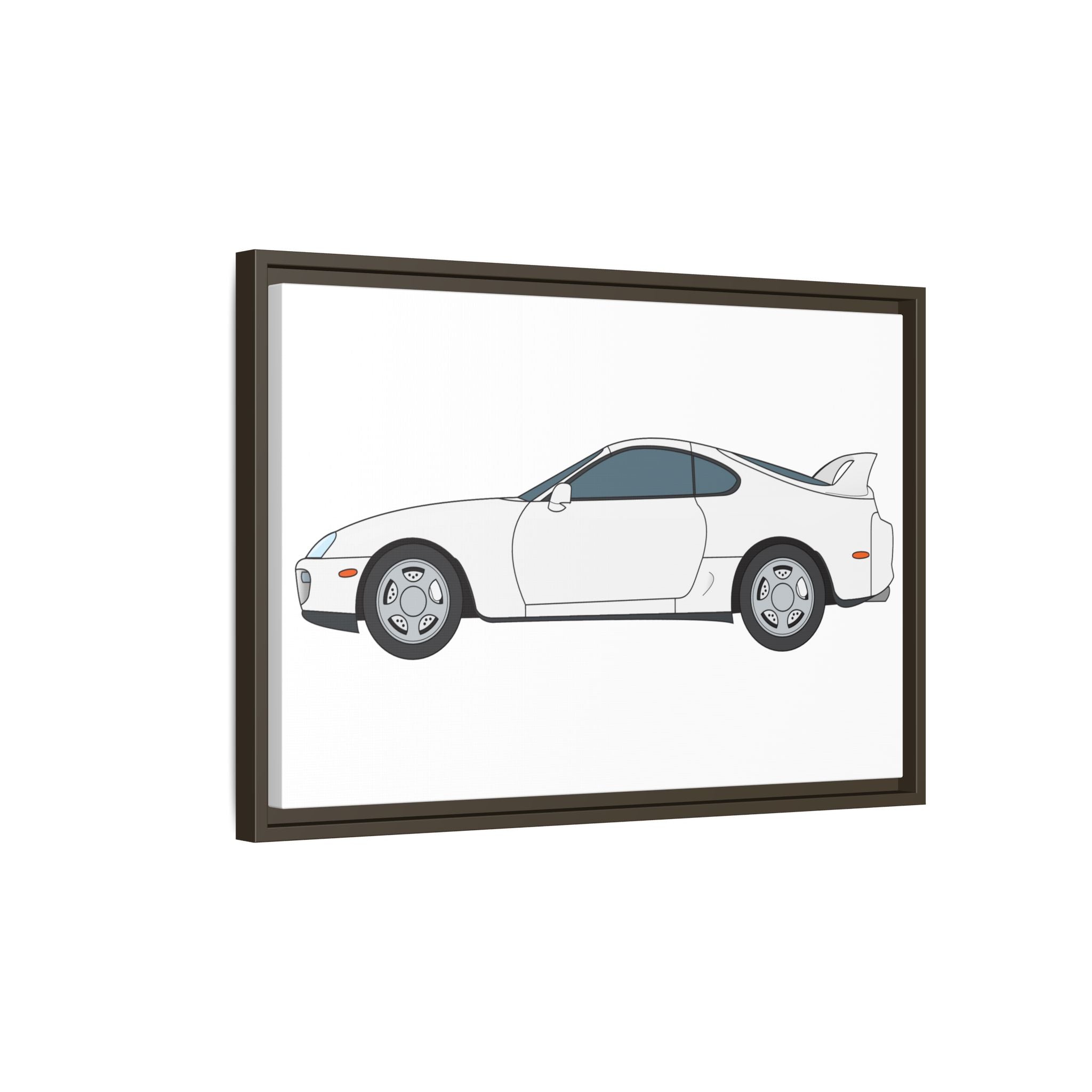 Toyota Supra MK4 Super White ll Art Print — Framed Matte Canvas Wall Decor