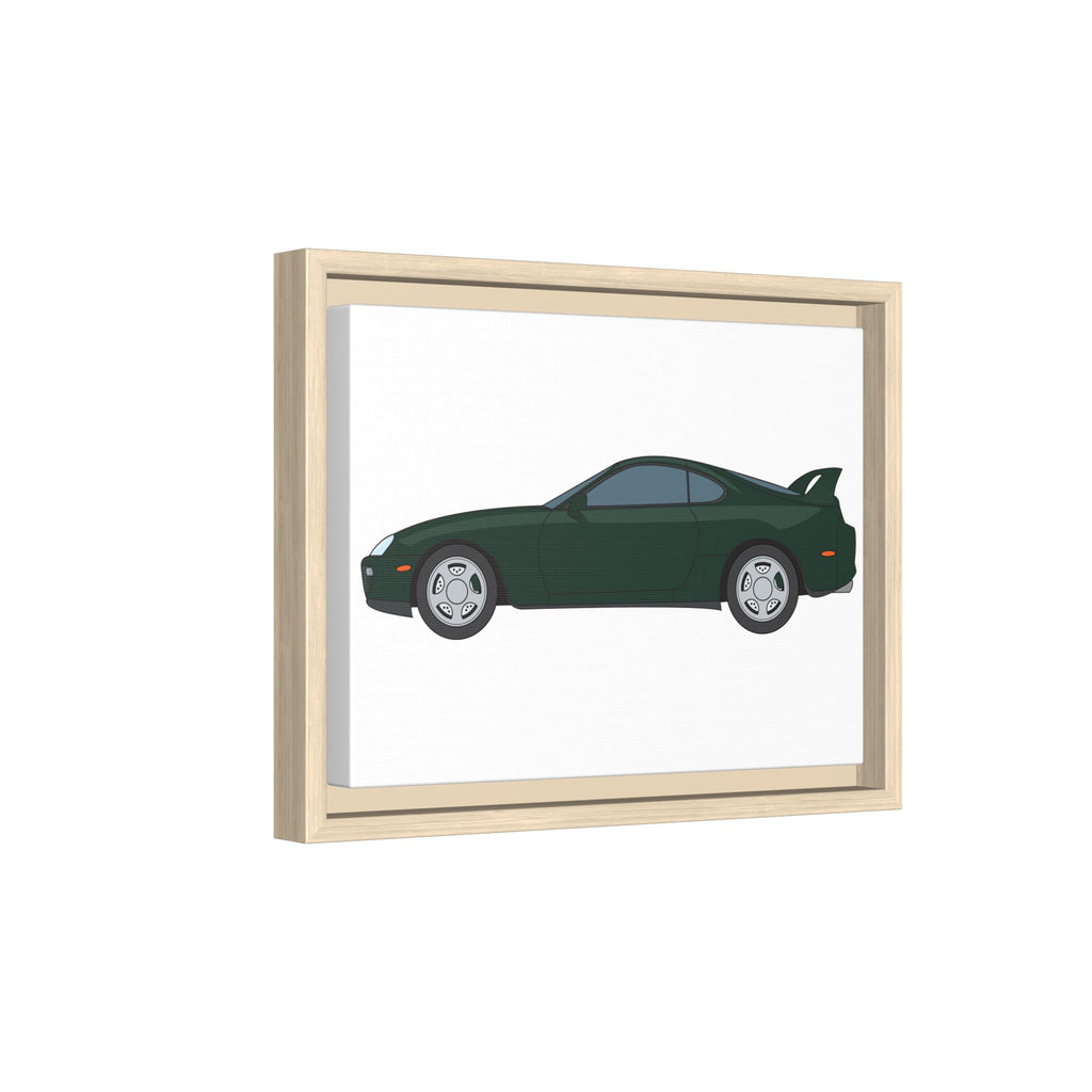 Toyota Supra MK4 Dark Green Mica Art Print — Framed Matte Canvas Wall Decor