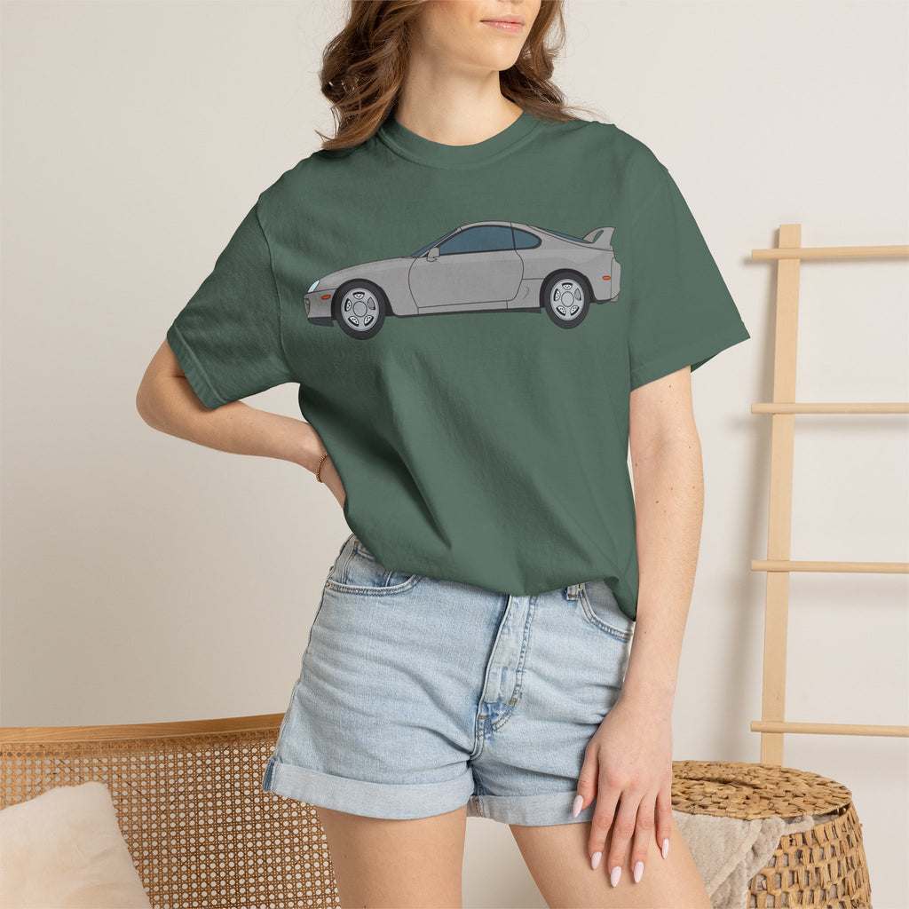 Toyota Supra MK4 Silver Metallic  — T-Shirt — Retro Car Graphic Tee