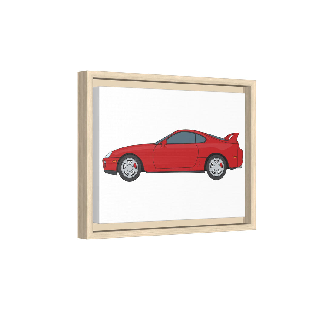 Toyota Supra MK4 Super Red ll Art Print — Framed Matte Canvas Wall Decor