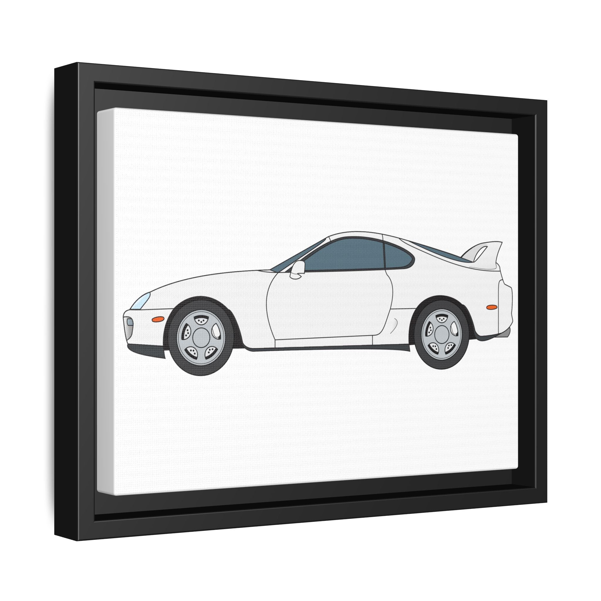 Toyota Supra MK4 Super White ll Art Print — Framed Matte Canvas Wall Decor