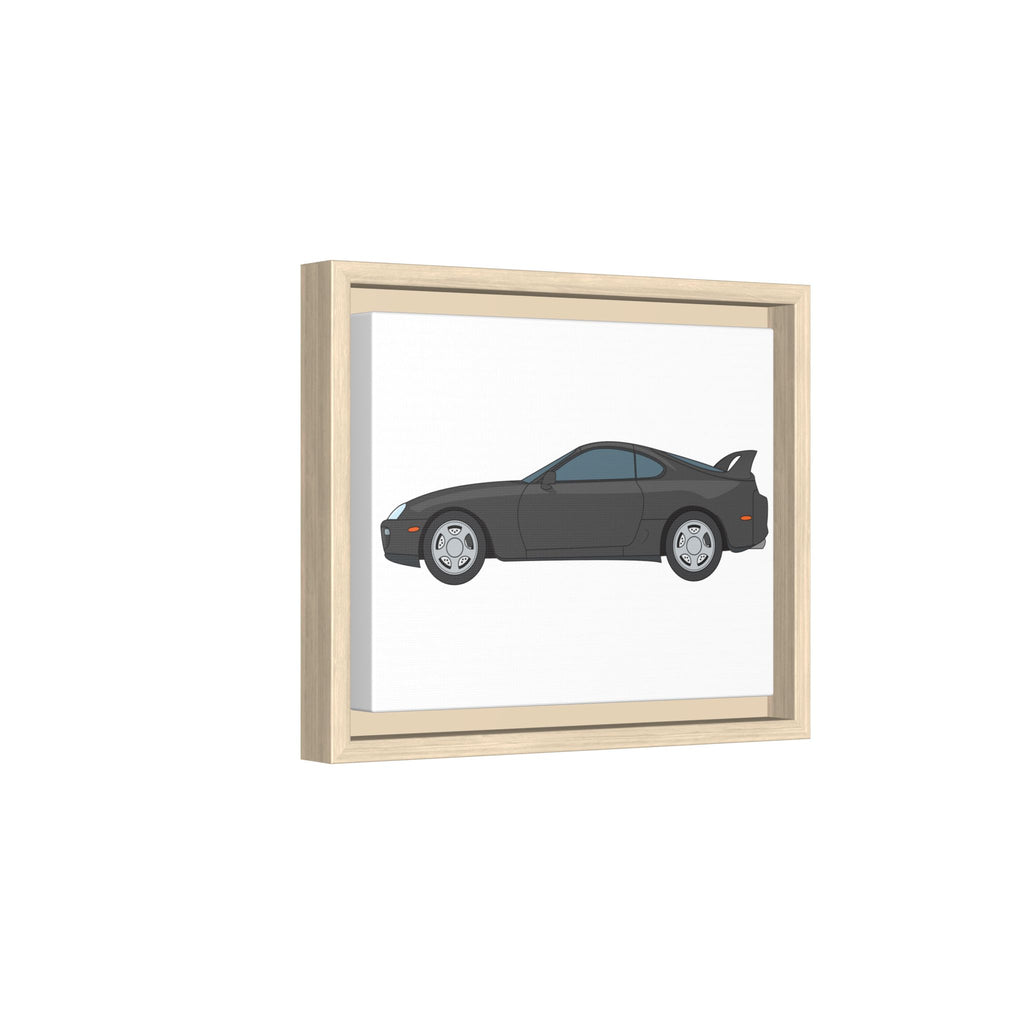 Toyota Supra MK4 Anthracite Art Print — Framed Matte Canvas Wall Decor