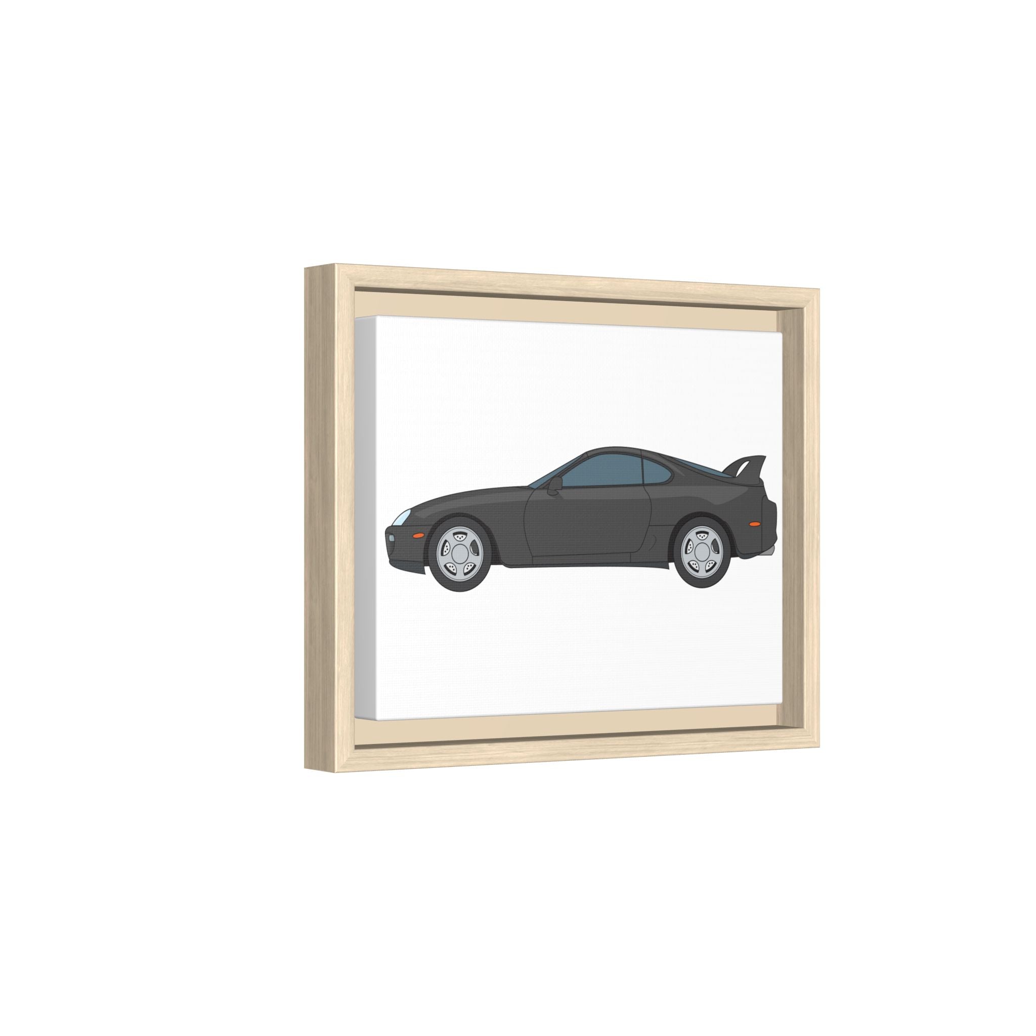 Toyota Supra MK4 Anthracite Art Print — Framed Matte Canvas Wall Decor