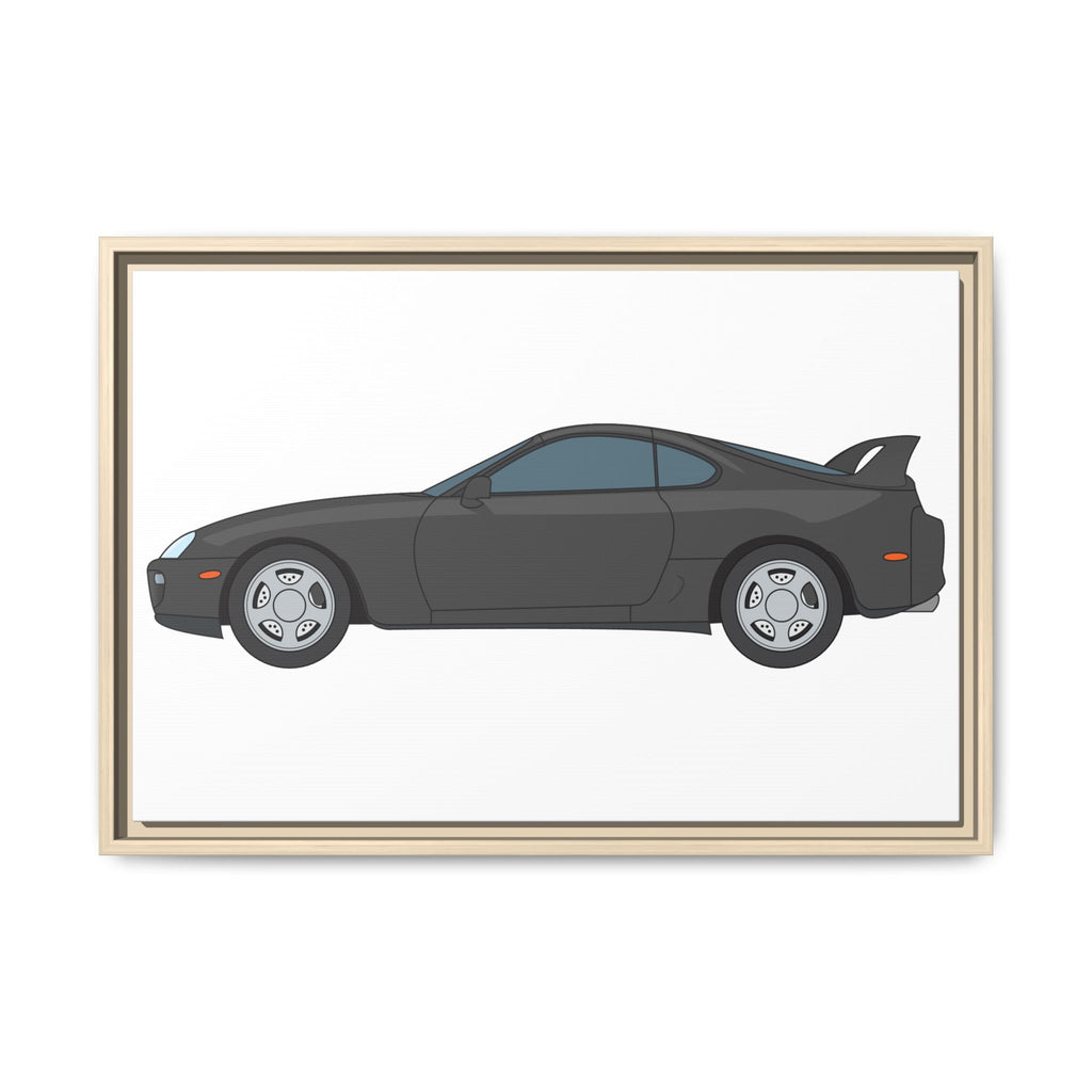Toyota Supra MK4 Anthracite Art Print — Framed Matte Canvas Wall Decor