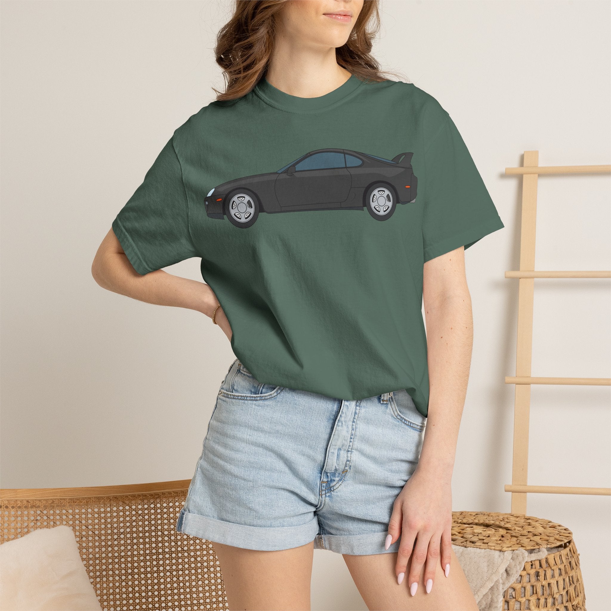 Toyota Supra MK4 Anthracite  — T-Shirt — Retro Car Graphic Tee