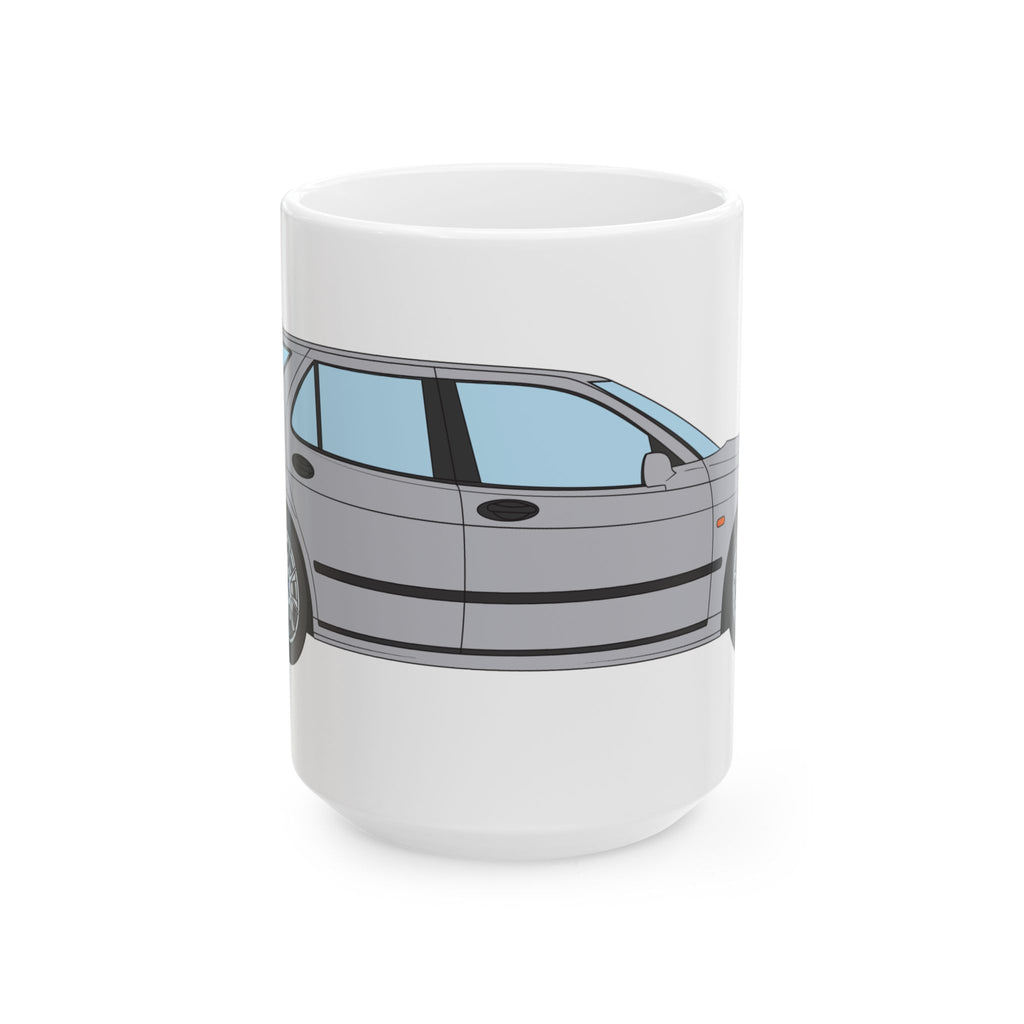 Saab 9-5 OG Aero Wagon Silver Metallic — Ceramic Mug — Coffee Cup (11oz & 15oz)