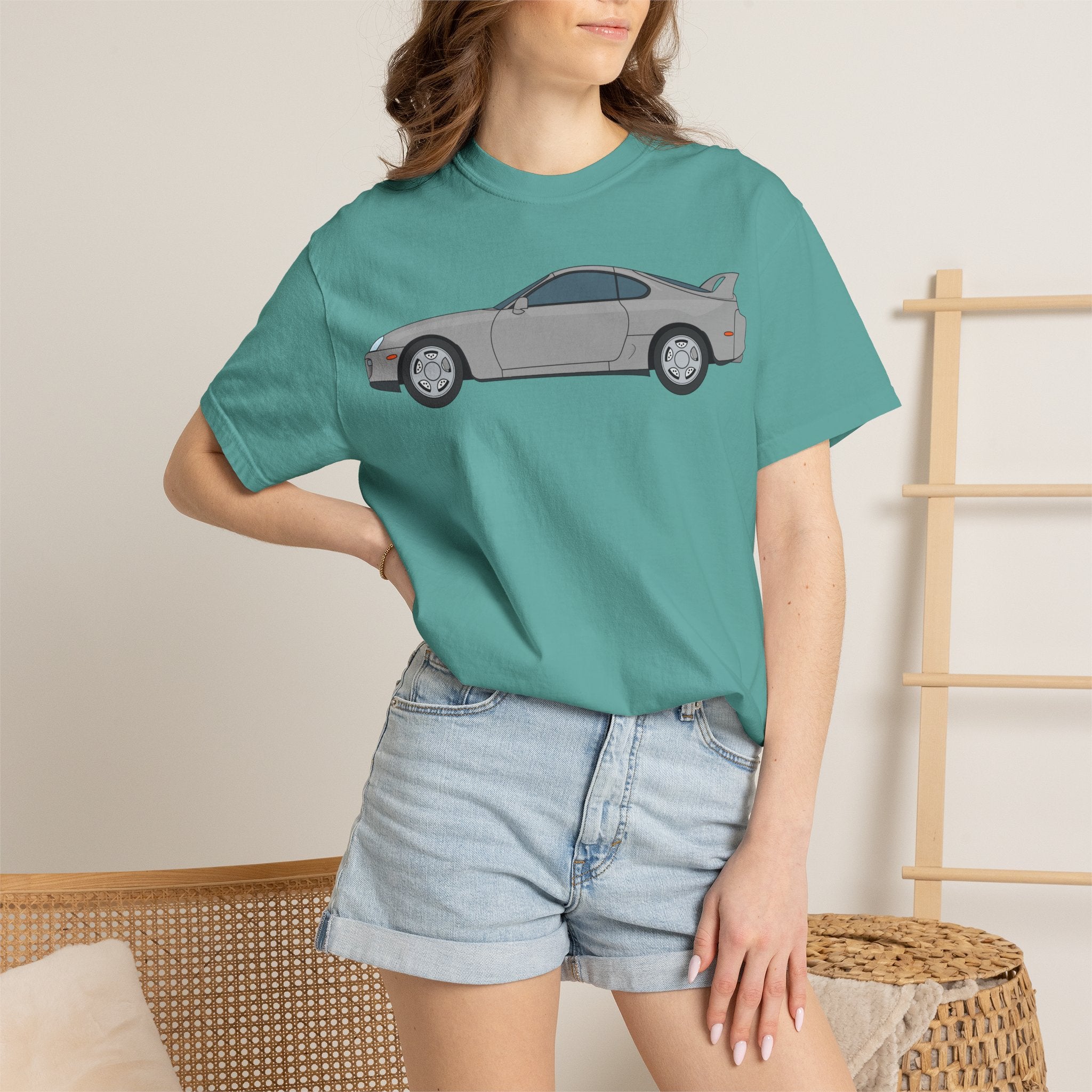 Toyota Supra MK4 Silver Metallic  — T-Shirt — Retro Car Graphic Tee