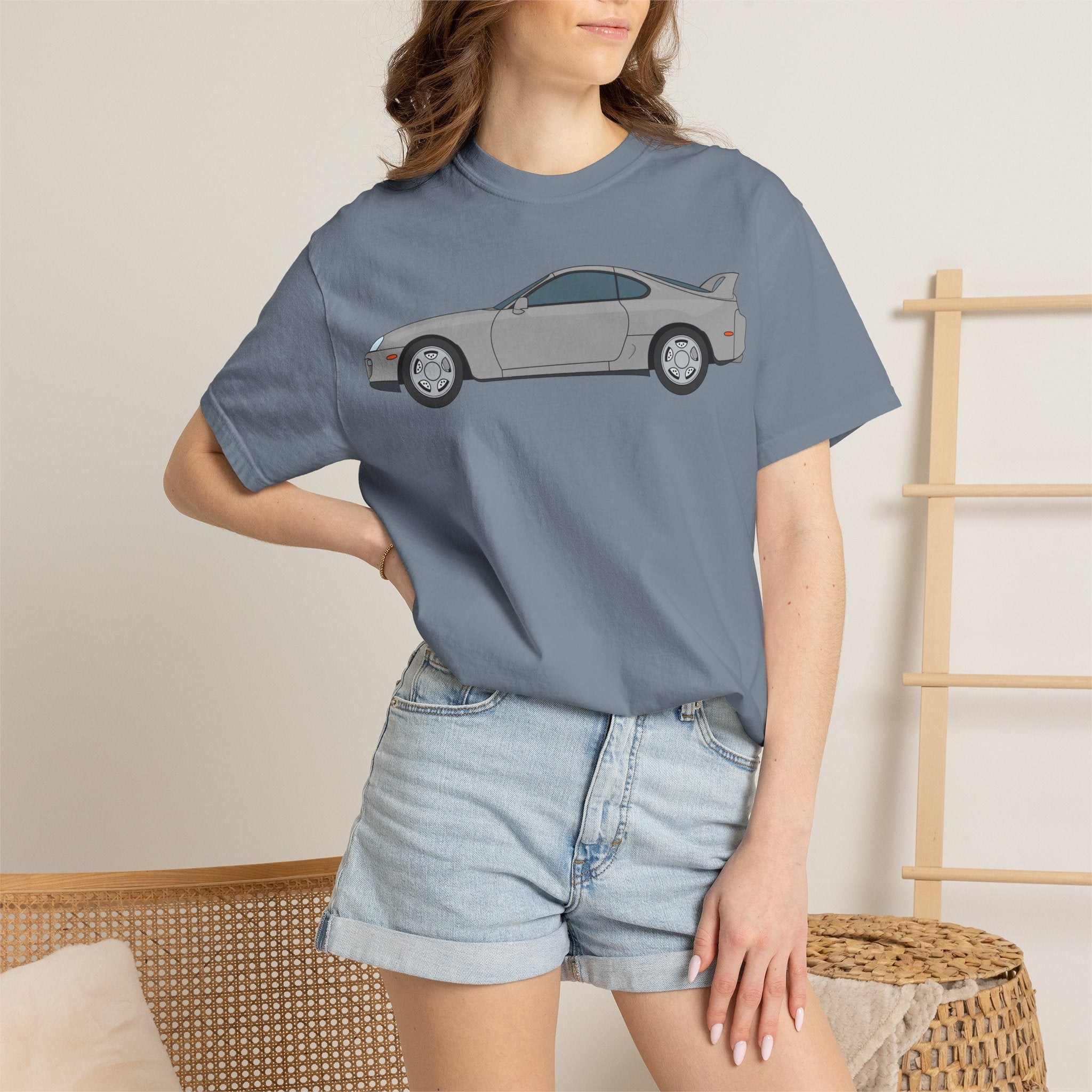 Toyota Supra MK4 Silver Metallic  — T-Shirt — Retro Car Graphic Tee