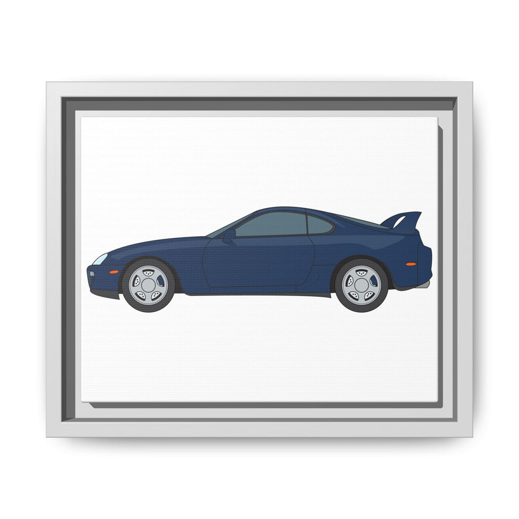 Toyota Supra MK4 Royal Sapphire Art Print — Framed Matte Canvas Wall Decor