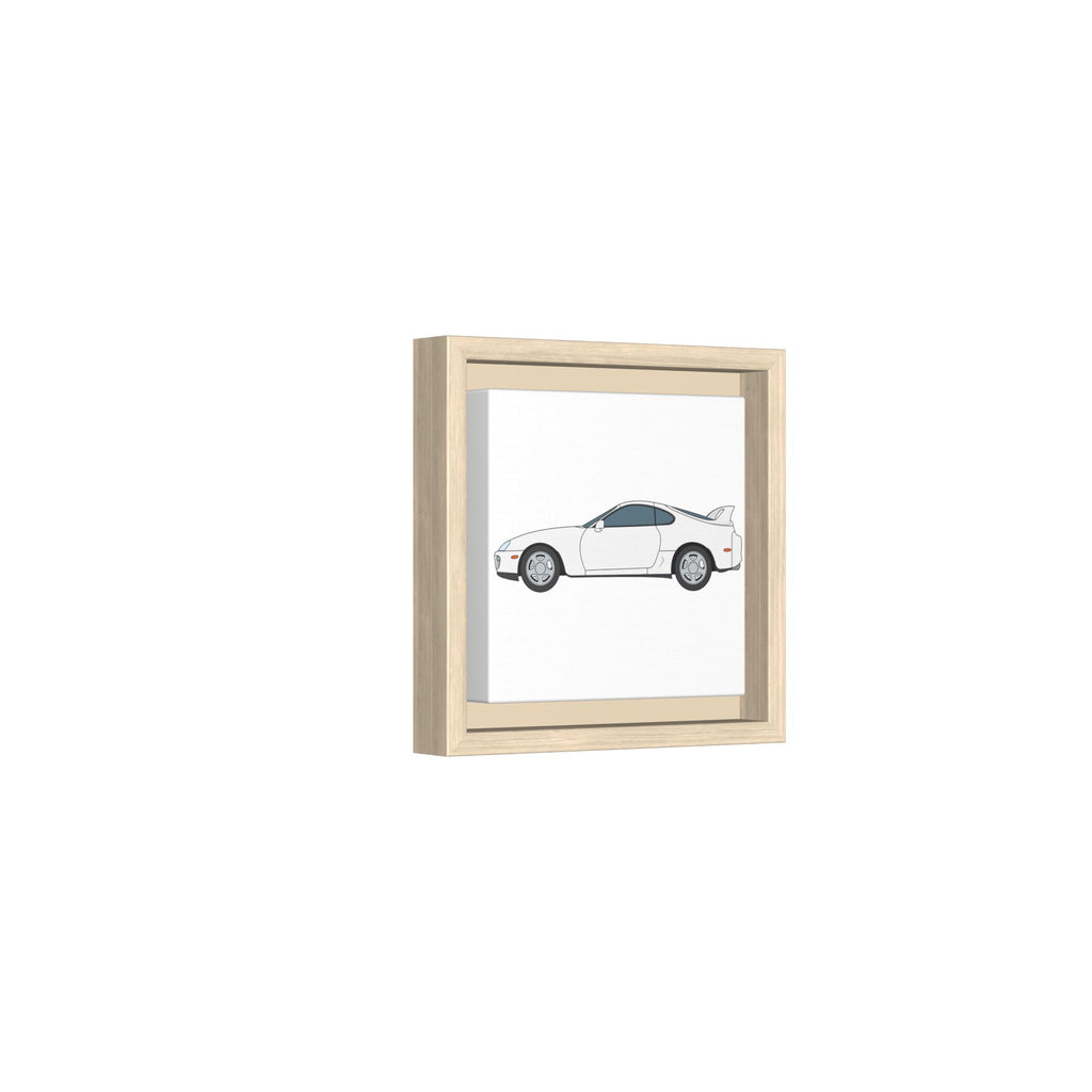 Toyota Supra MK4 Super White ll Art Print — Framed Matte Canvas Wall Decor