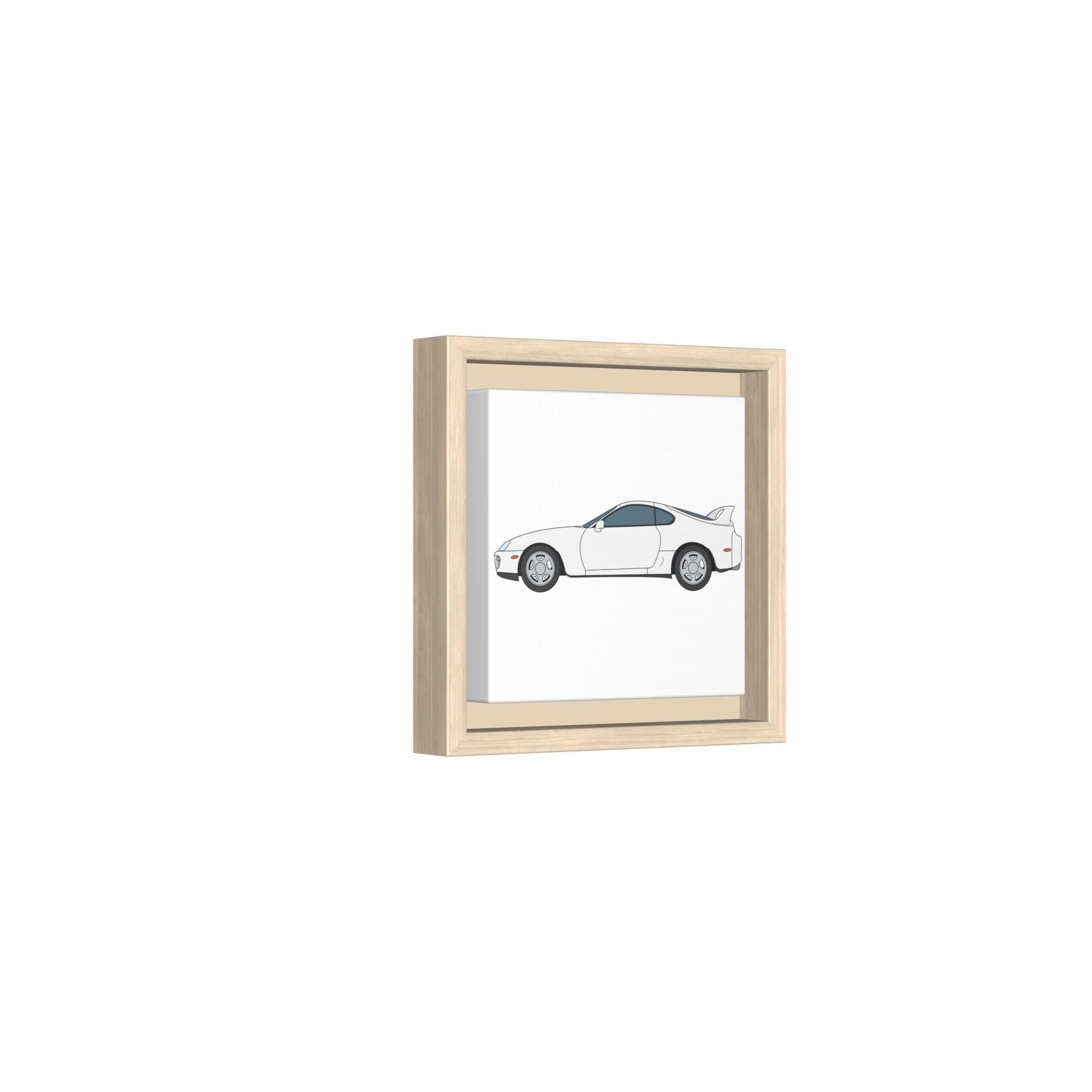 Toyota Supra MK4 Super White ll Art Print — Framed Matte Canvas Wall Decor