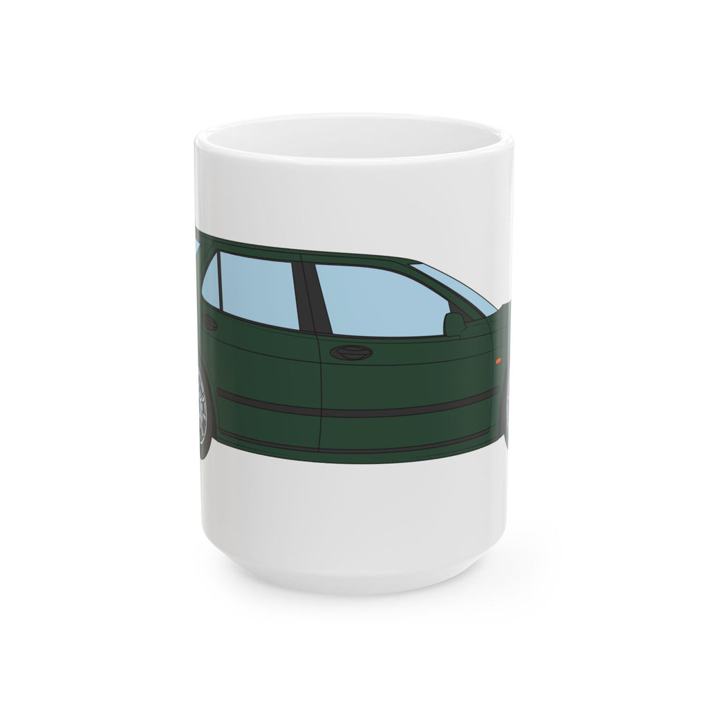 Saab 9-5 OG Aero Wagon Scarabe Green — Ceramic Mug — Coffee Cup (11oz & 15oz)