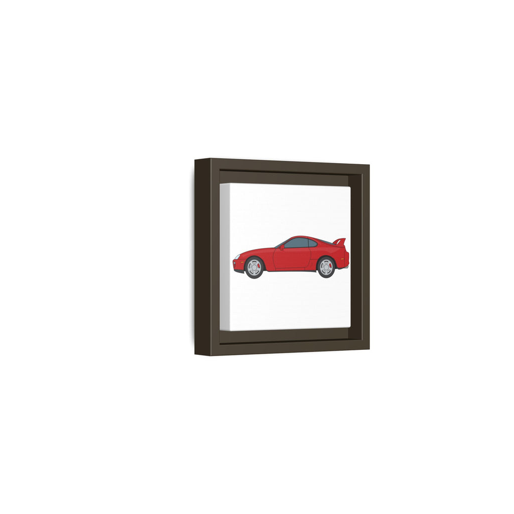 Toyota Supra MK4 Super Red ll Art Print — Framed Matte Canvas Wall Decor
