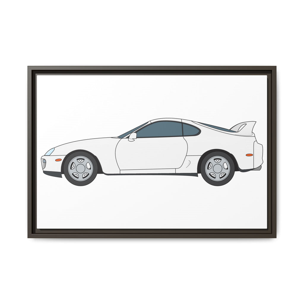 Toyota Supra MK4 Super White ll Art Print — Framed Matte Canvas Wall Decor