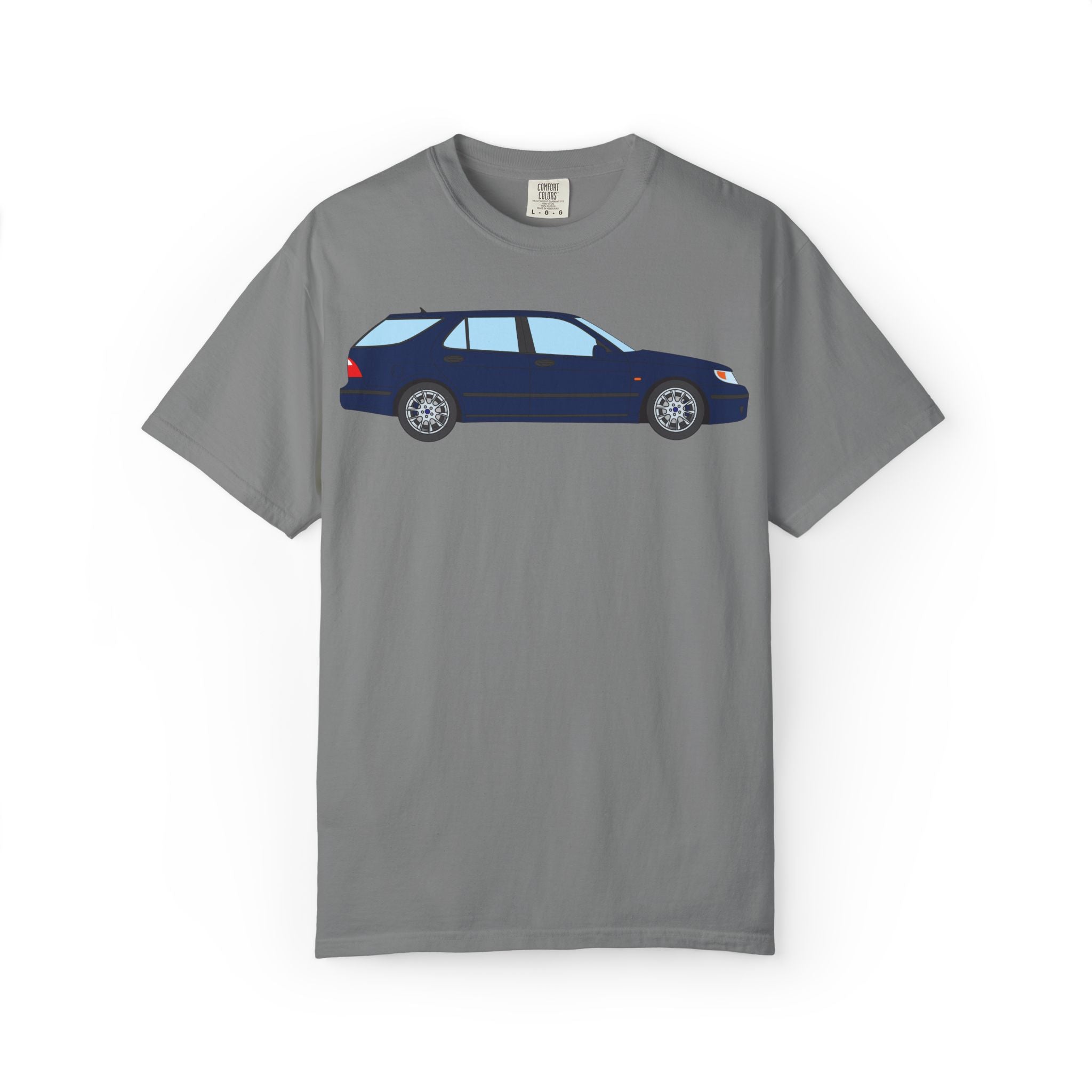 Saab 9-5 OG Aero Wagon Midnight Blue  — T-Shirt — Retro Car Graphic Tee