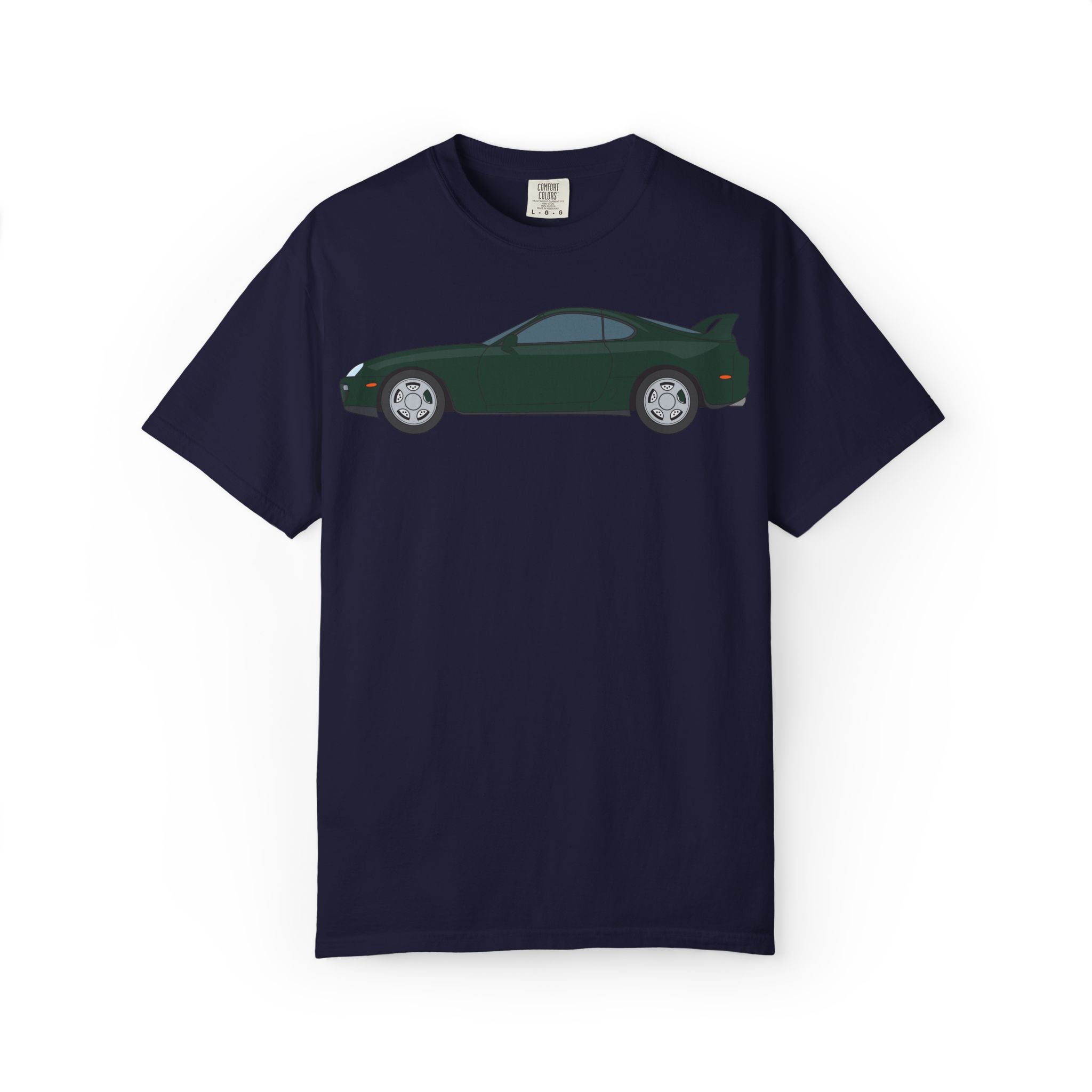 Toyota Supra MK4 Dark Green Mica  — T-Shirt — Retro Car Graphic Tee