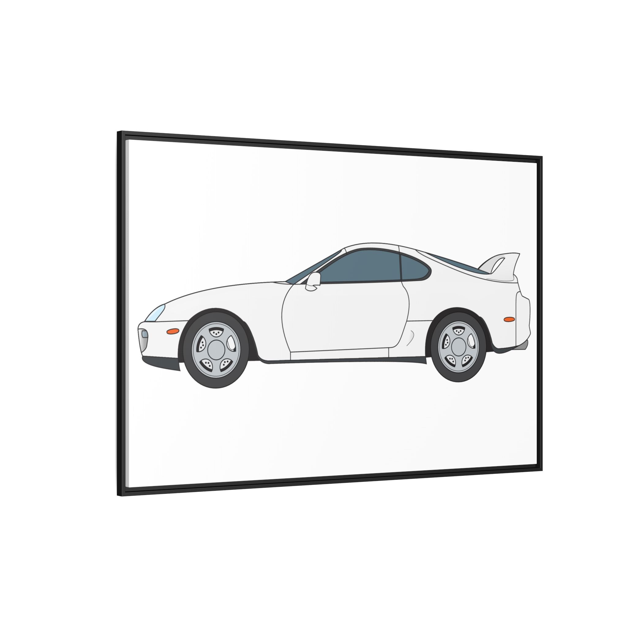 Toyota Supra MK4 Super White ll Art Print — Framed Matte Canvas Wall Decor