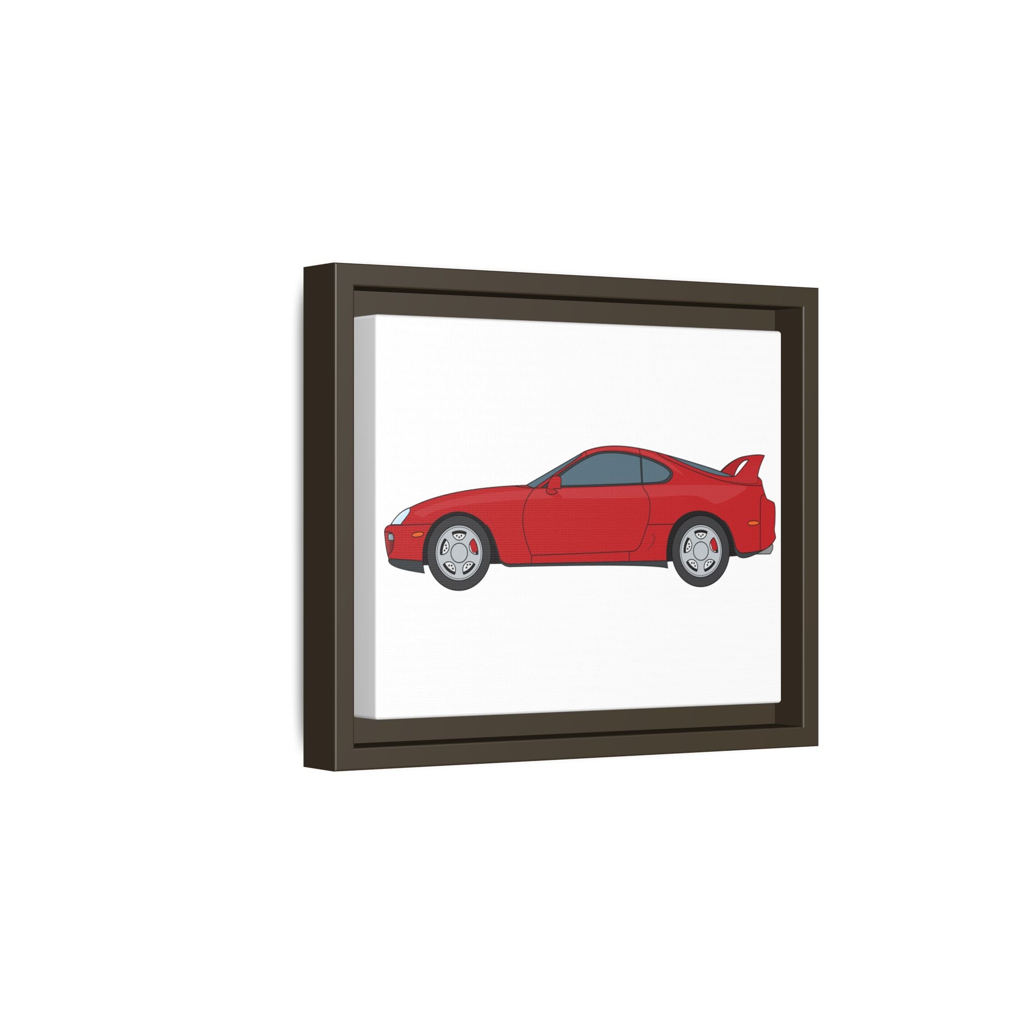 Toyota Supra MK4 Super Red ll Art Print — Framed Matte Canvas Wall Decor