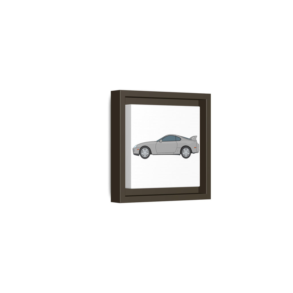 Toyota Supra MK4 Silver Metallic Art Print — Framed Matte Canvas Wall Decor