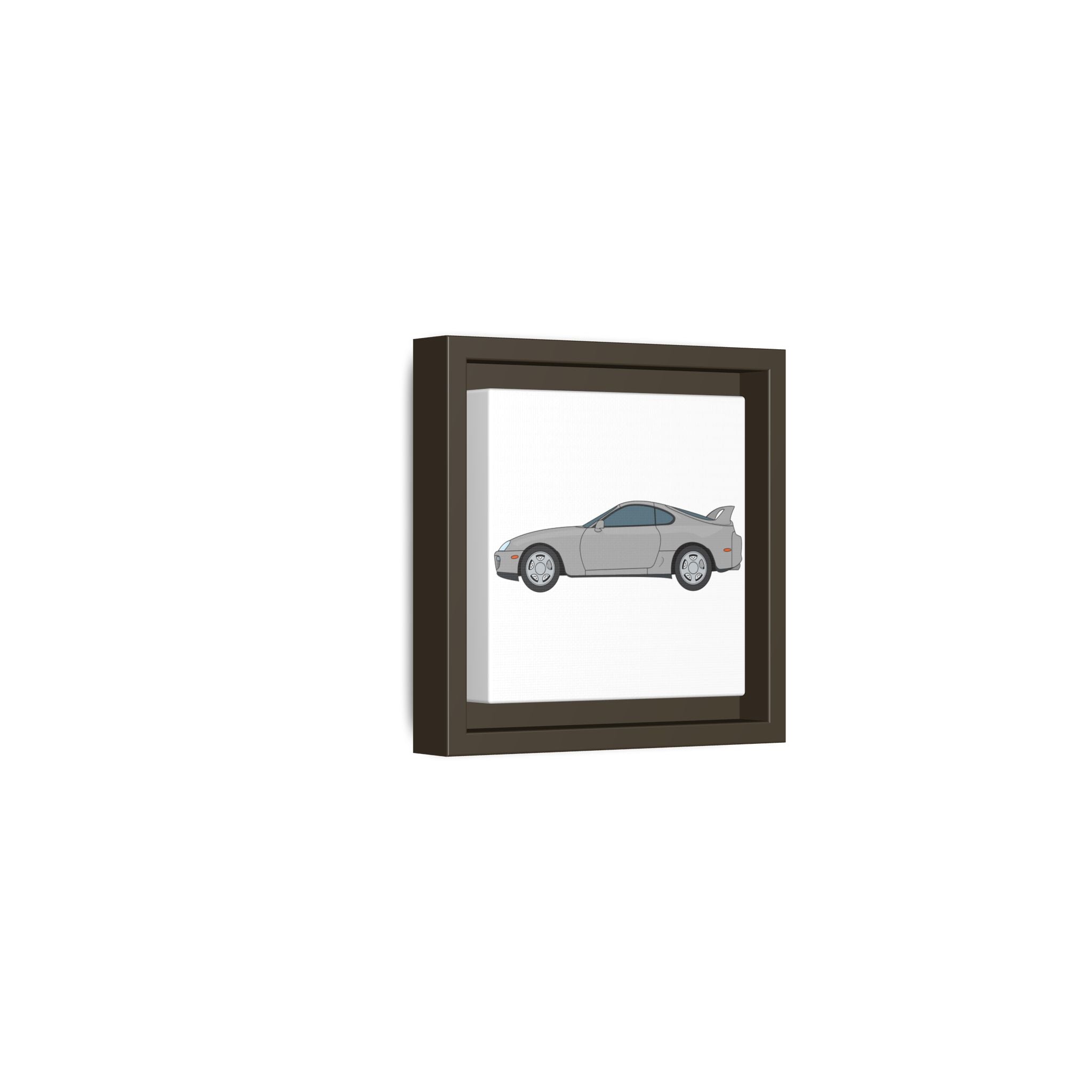 Toyota Supra MK4 Silver Metallic Art Print — Framed Matte Canvas Wall Decor