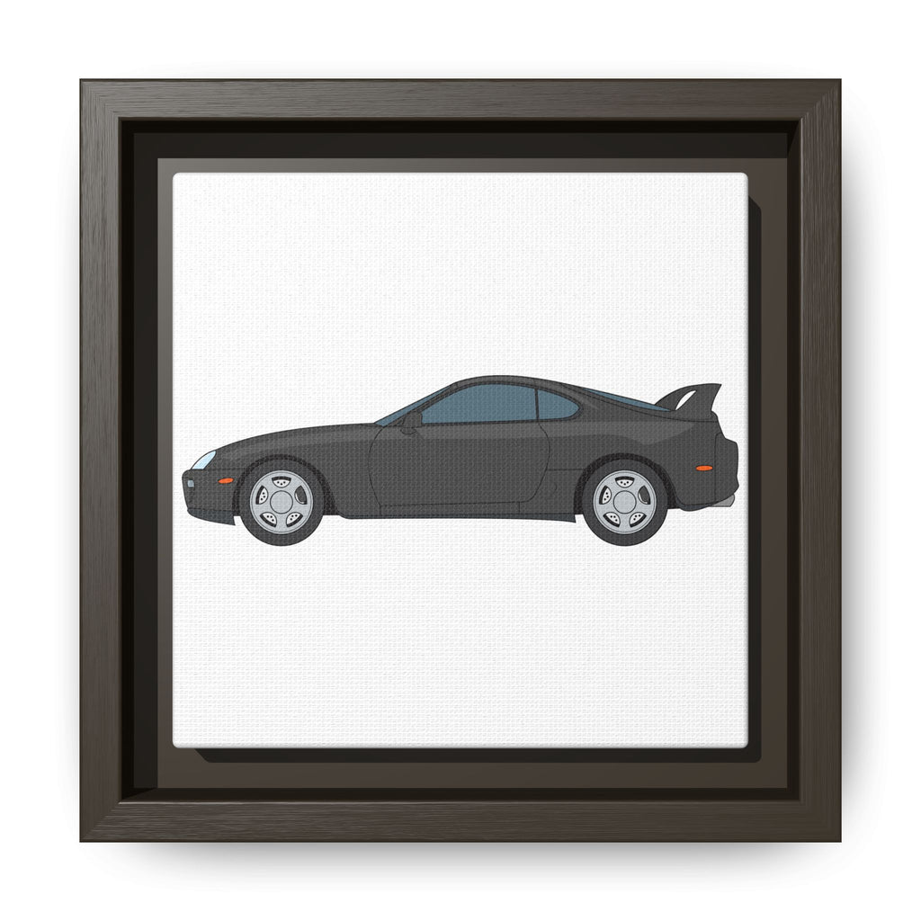 Toyota Supra MK4 Anthracite Art Print — Framed Matte Canvas Wall Decor