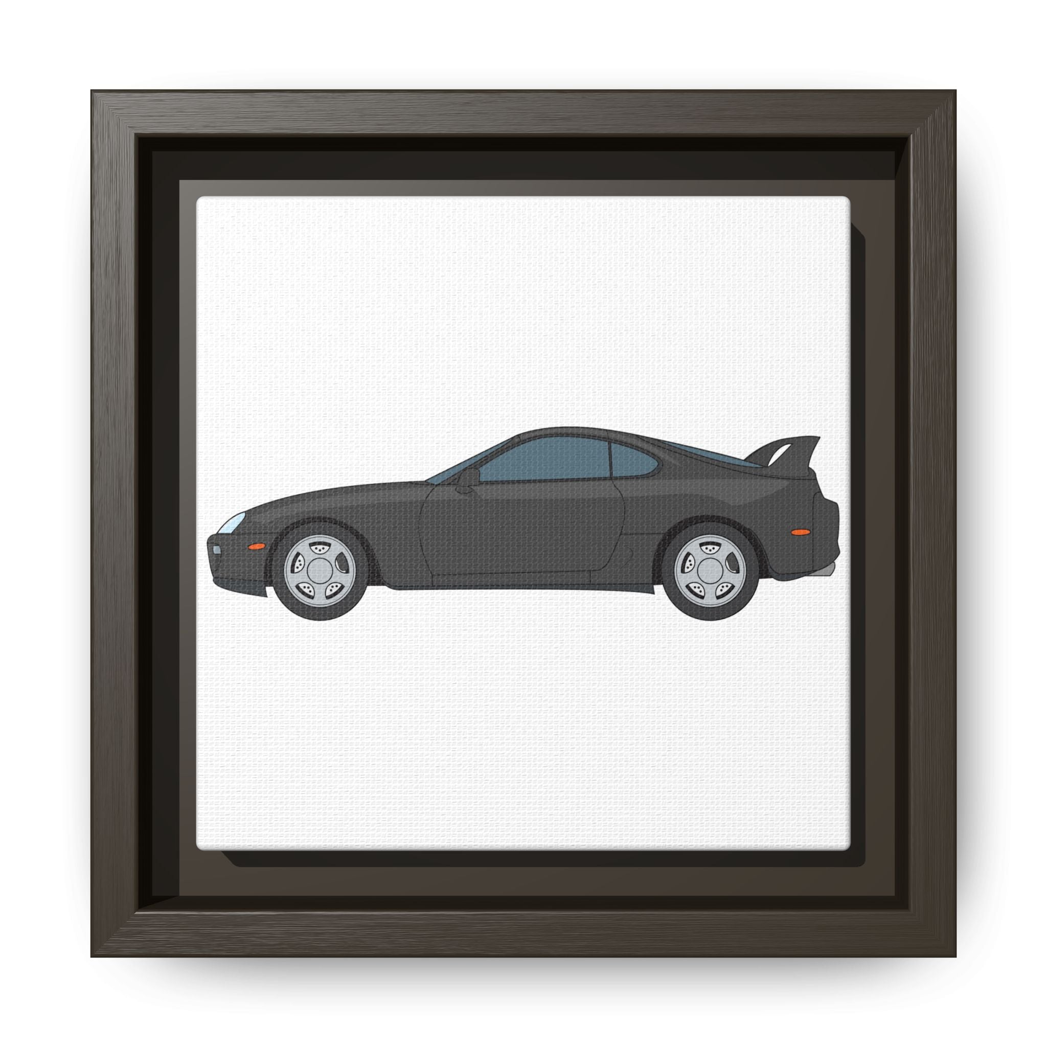 Toyota Supra MK4 Anthracite Art Print — Framed Matte Canvas Wall Decor