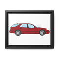 Saab 9-5 OG Aero Wagon — Laser Red Art Print — Framed Matte Canvas Wall Decor