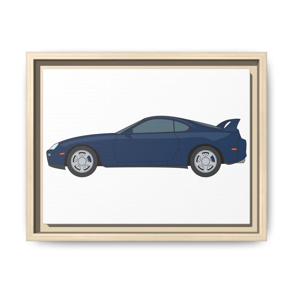 Toyota Supra MK4 Royal Sapphire Art Print — Framed Matte Canvas Wall Decor