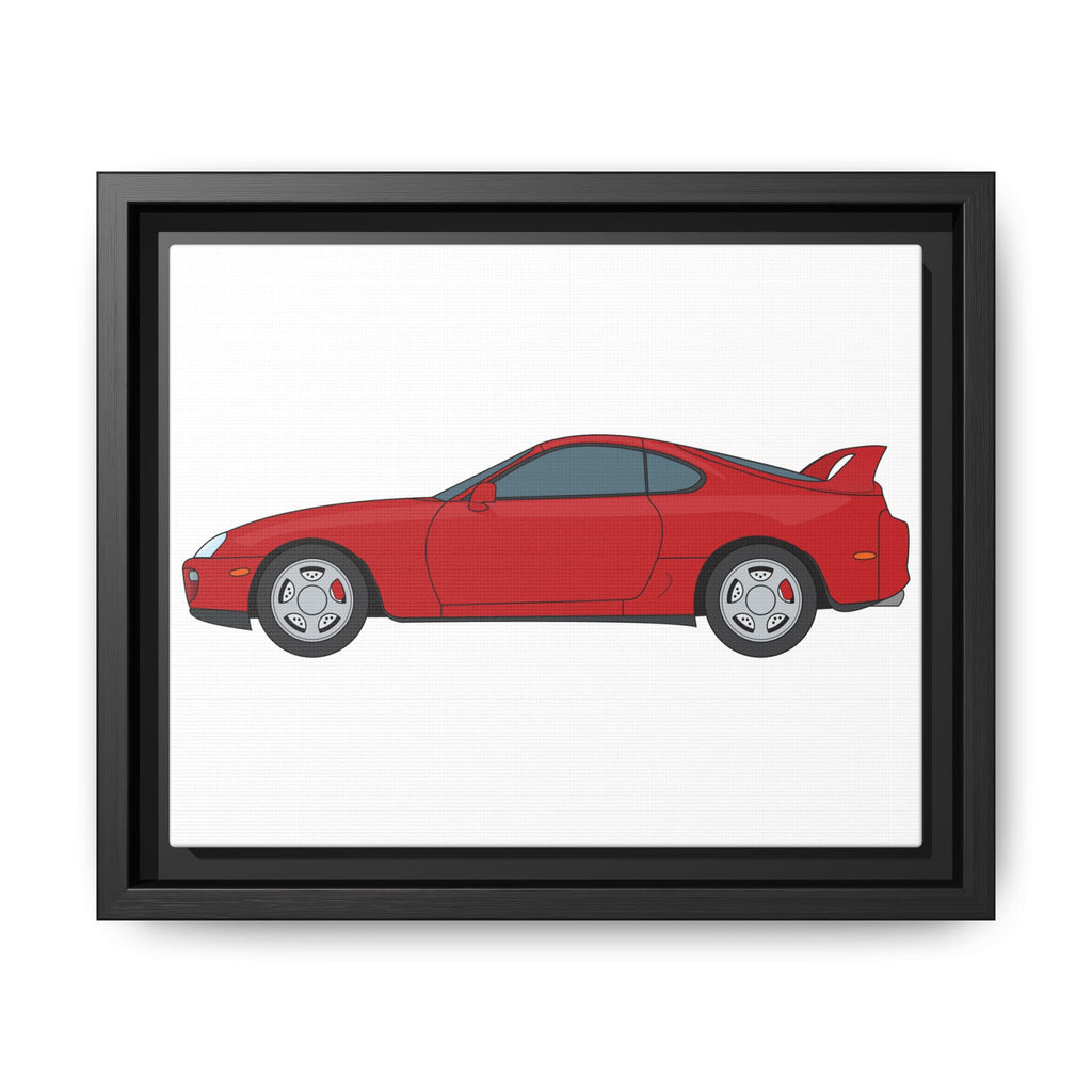 Toyota Supra MK4 Super Red ll Art Print — Framed Matte Canvas Wall Decor