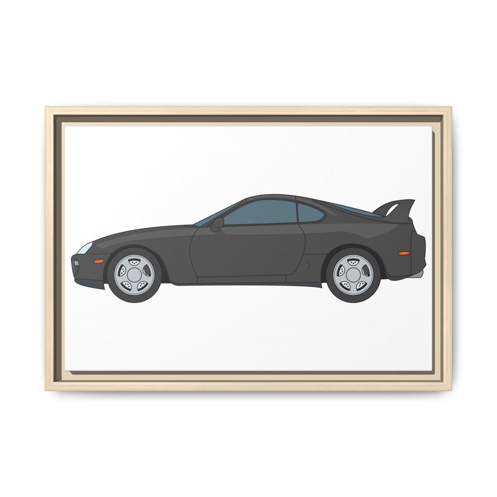 Toyota Supra MK4 Anthracite Art Print — Framed Matte Canvas Wall Decor