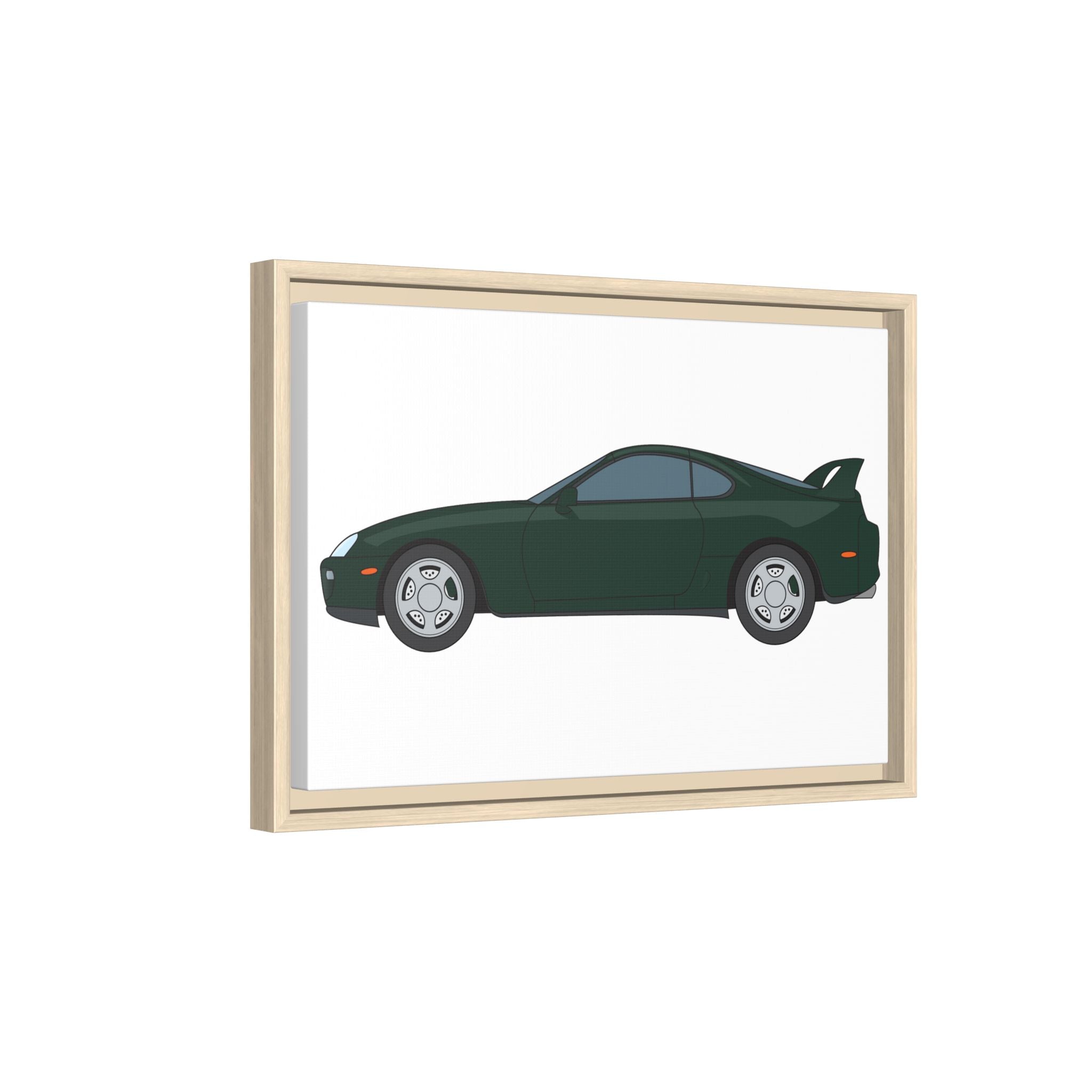 Toyota Supra MK4 Dark Green Mica Art Print — Framed Matte Canvas Wall Decor