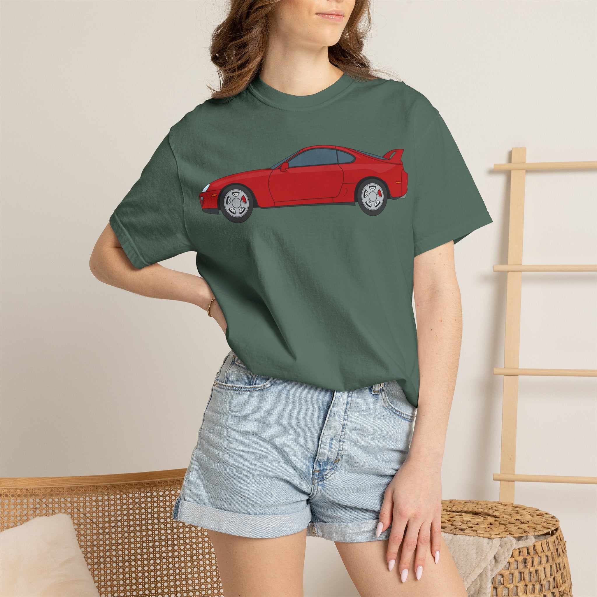 Toyota Supra MK4 Super Red ll  — T-Shirt — Retro Car Graphic Tee
