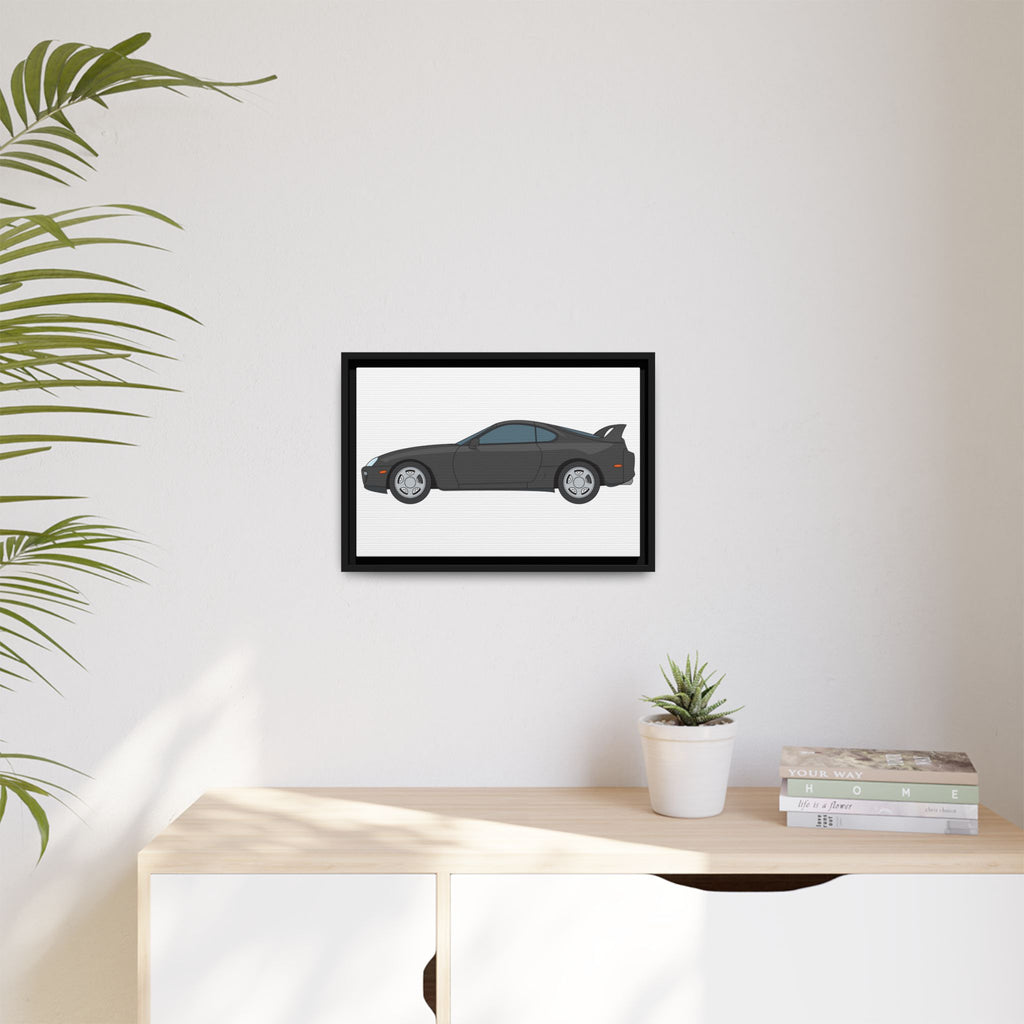 Toyota Supra MK4 Anthracite Art Print — Framed Matte Canvas Wall Decor