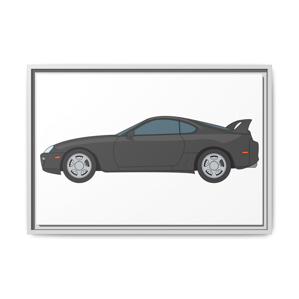 Toyota Supra MK4 Anthracite Art Print — Framed Matte Canvas Wall Decor