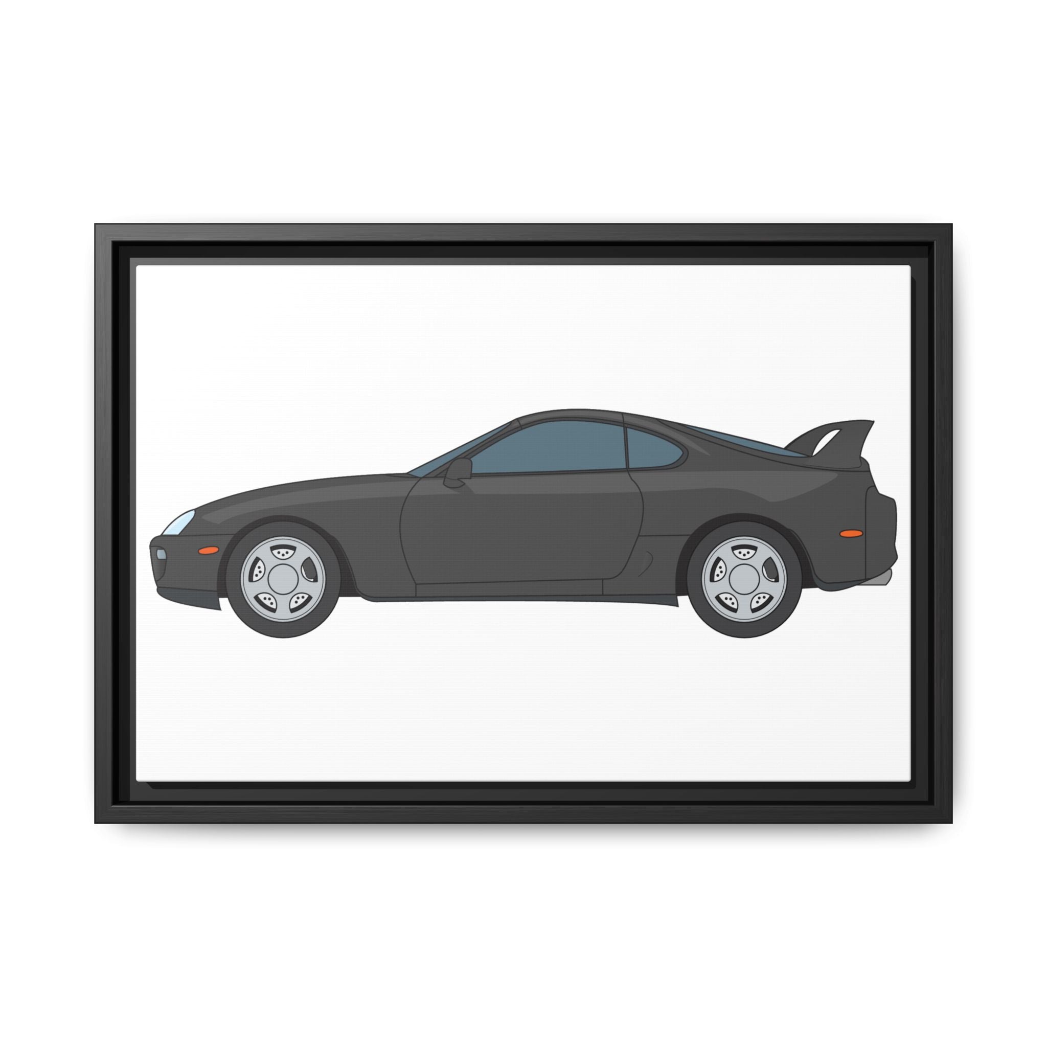 Toyota Supra MK4 Anthracite Art Print — Framed Matte Canvas Wall Decor